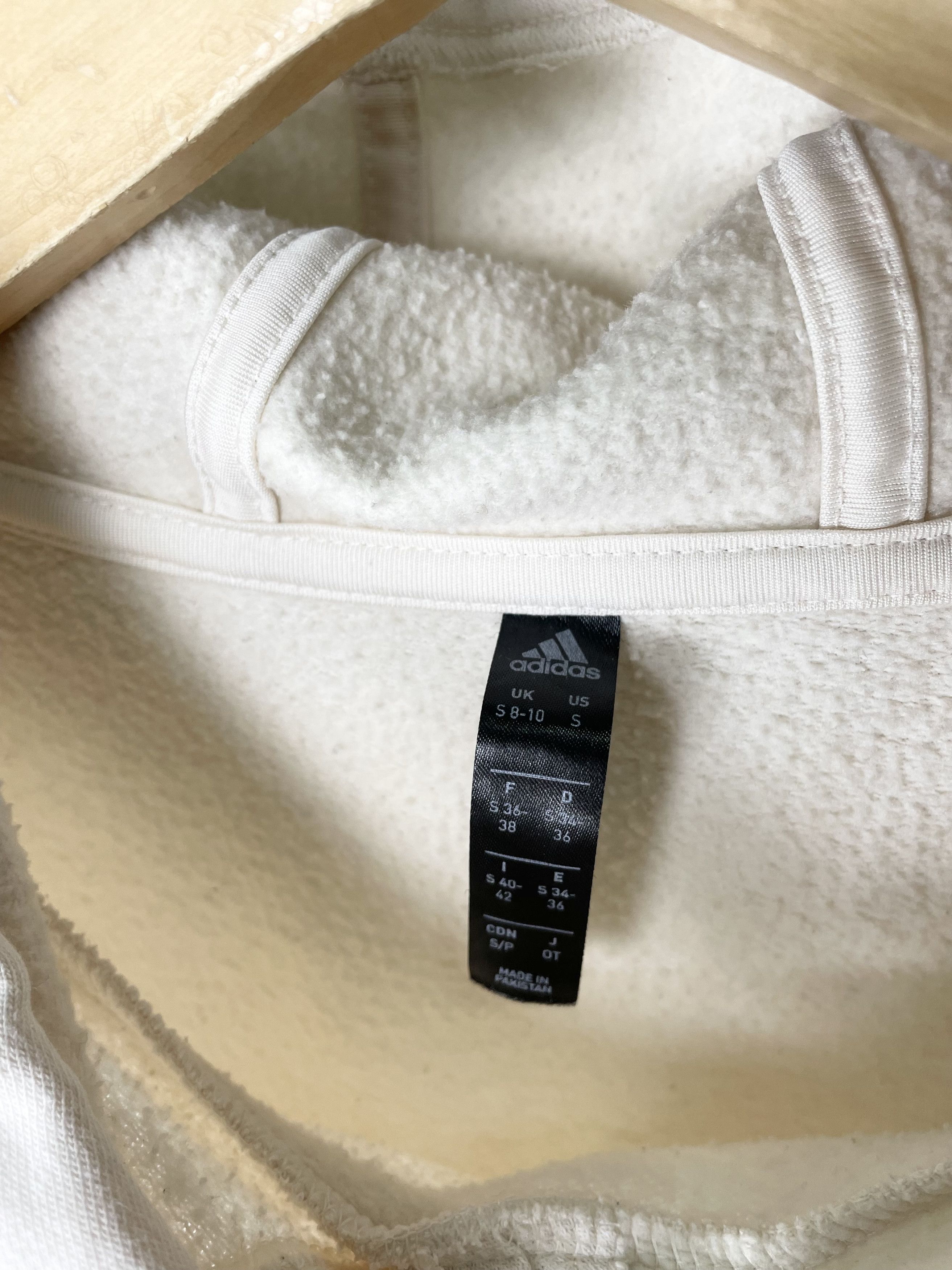 Adidas Adidas ( Size S ) Beige Cream Boxy Baggy Fit Hoodie Size S / US 4 / IT 40 - 5 Thumbnail