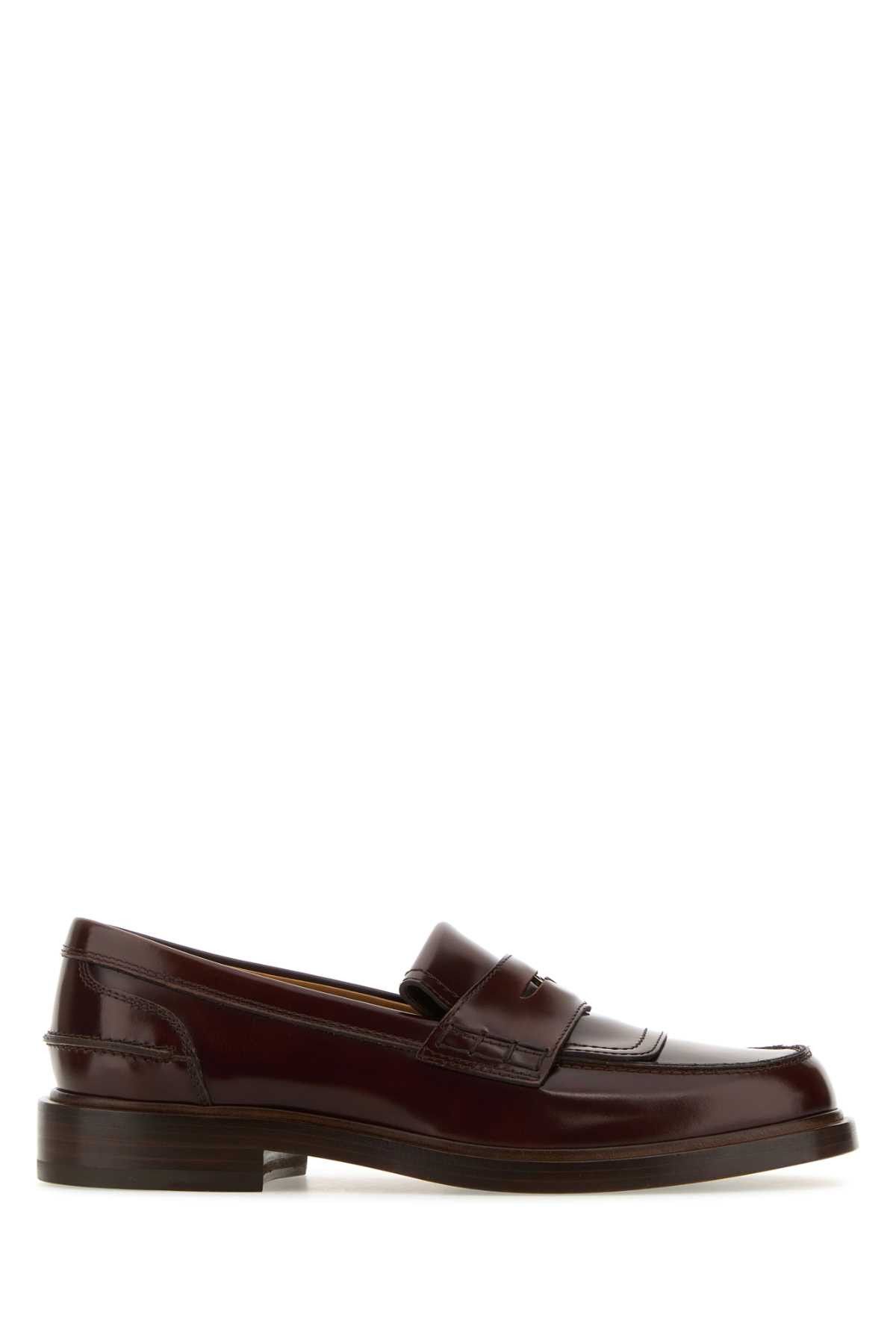 image of Tods Chocolate Leather Penny Loafers in Brown, Women's (Size 9)