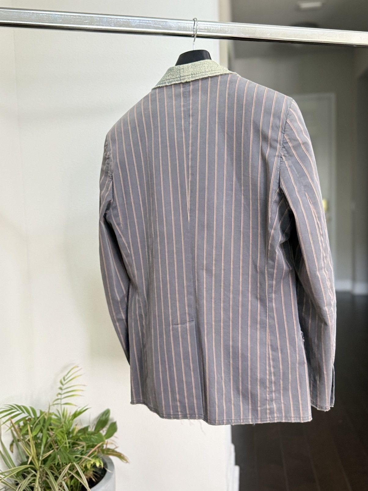 Dolce & Gabbana D&G Dolce Gabbana Pinstripe Deconstructed Blazer Y2K Archive Size 42R - 6 Thumbnail