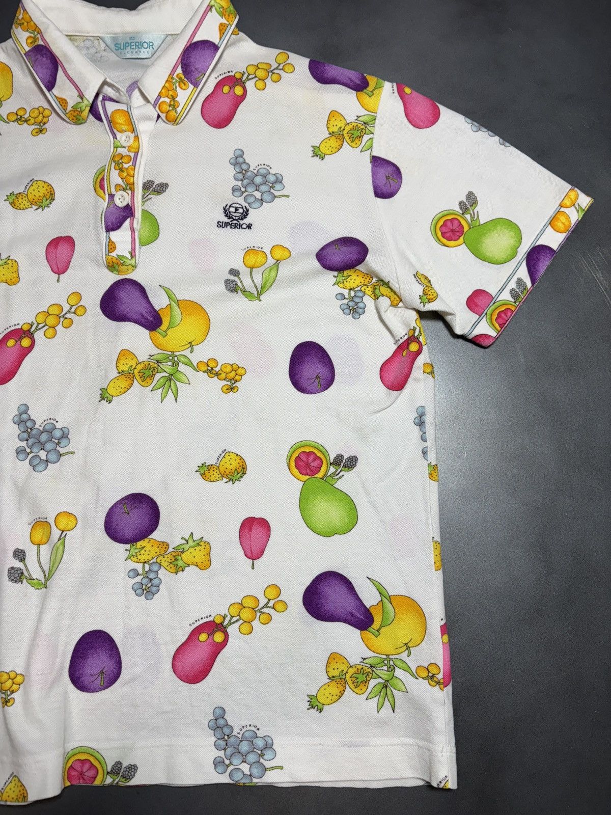 Vintage Vintage All Over Print Fruit Bowl Short Sleeve Polo Shirt Size US S / EU 44-46 / 1 - 6 Thumbnail