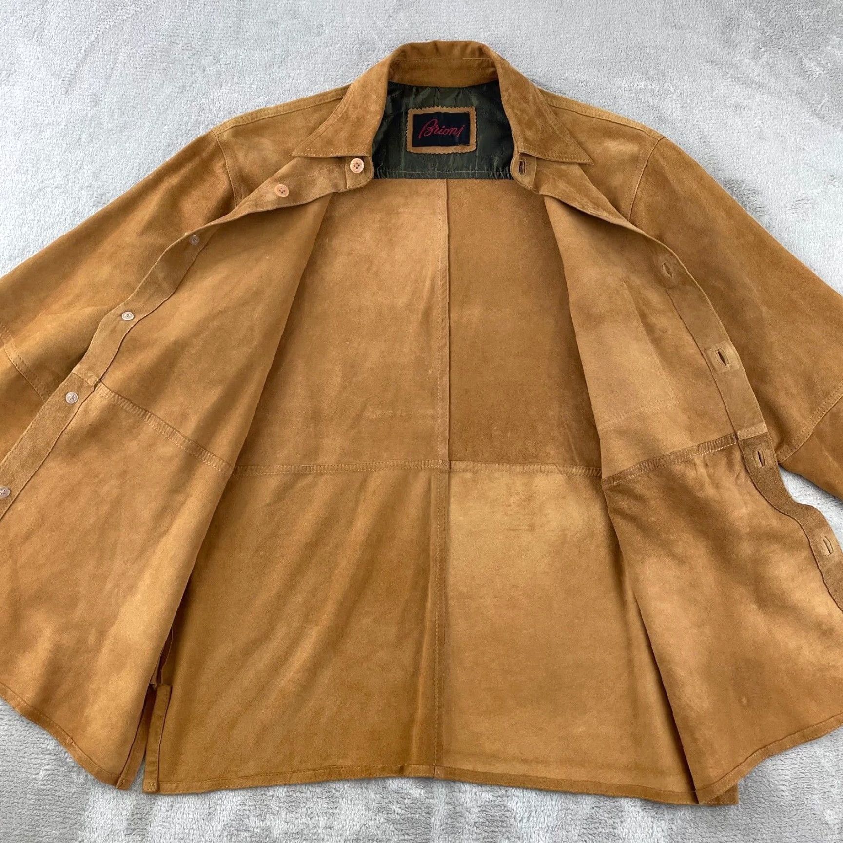 Brioni BRIONI Leather Suede Shirt Jacket Men 40 US M Brown Italy Designer Cardigan? Size US M / EU 48-50 / 2 - 5 Thumbnail