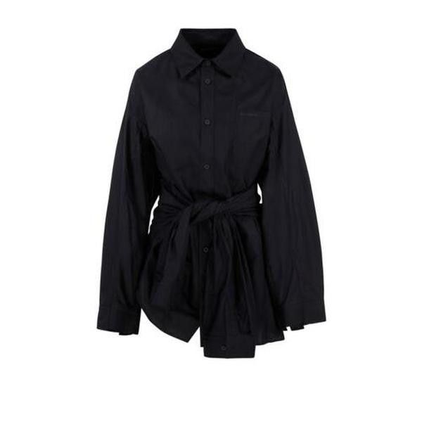 Balenciaga o1bcso1str1124 Cut Up Shirt Large Fit in Black Size XS / US 0-2 / IT 36-38 - 1 Thumbnail