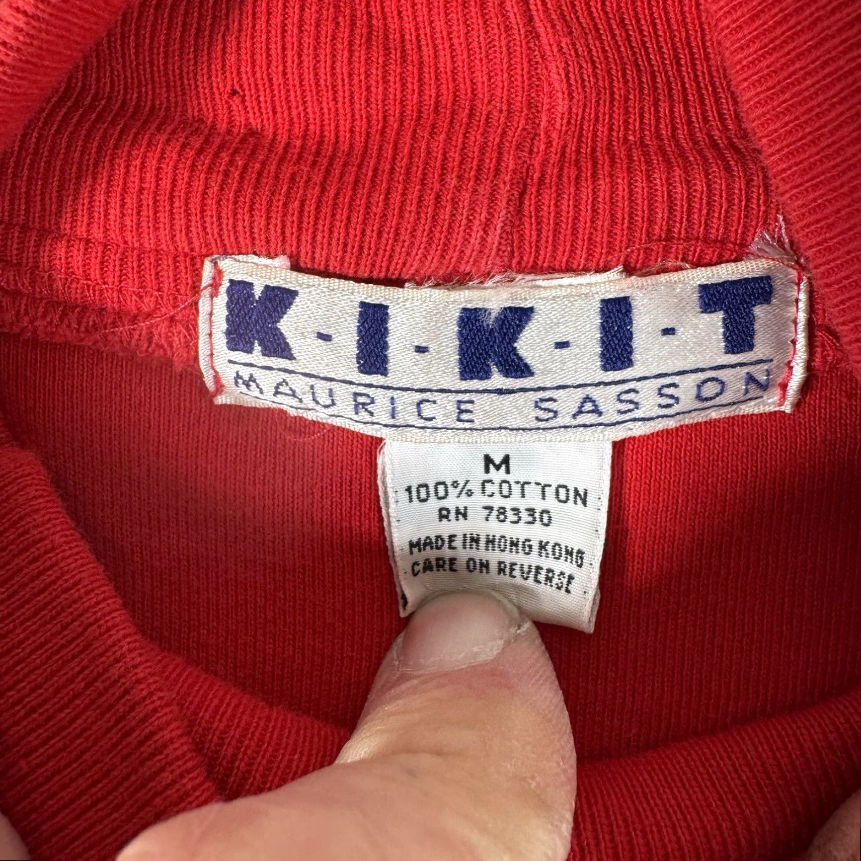 Vintage VINTAGE Kikit Maurice Sasson Sweatshirt M Boxy Oversized Artsy Boho Lagenlook Sweater Pullover Women Mock Neck Red Cotton Size M / US 6-8 / IT 42-44 - 6 Thumbnail