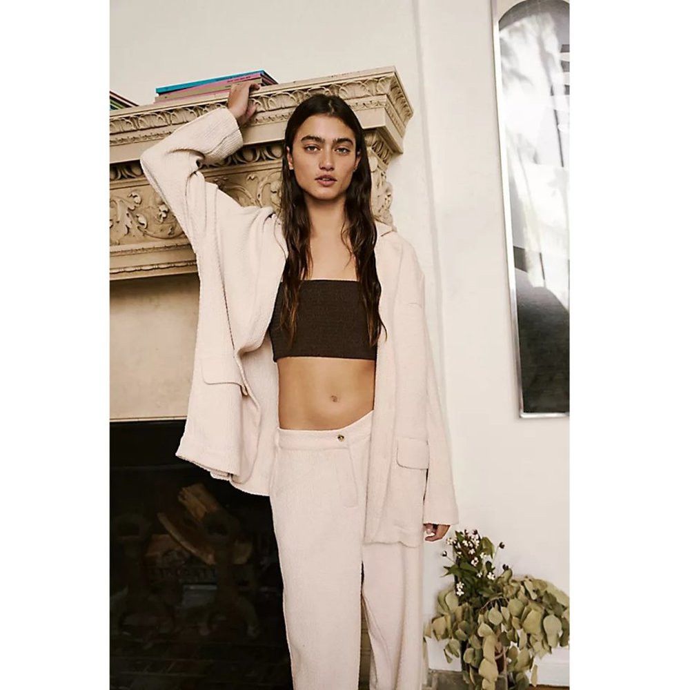 Free People New Free People Like A Cloud Oversized Yellow Blazer Size S Size S / US 4 / IT 40 - 8 Thumbnail