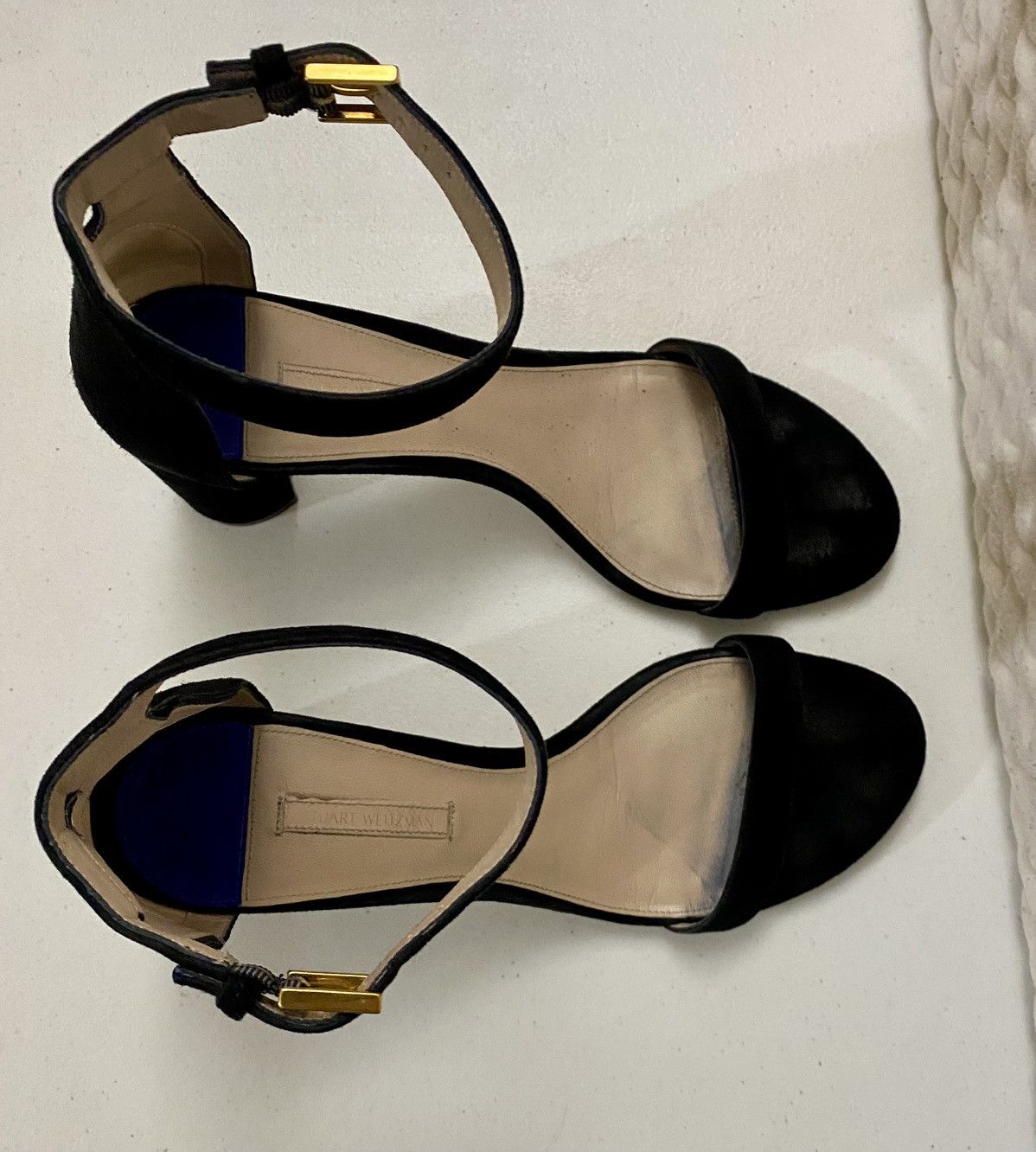 Stuart Weitzman Stuart Weitzman Black Suede 75LessNudist Sandals Heels 10 M Size US 10 / IT 40 - 13 Thumbnail