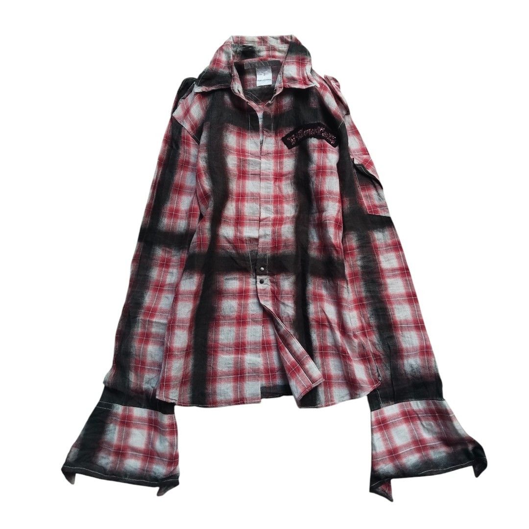 Le Grande Bleu (L.G.B.) Francist Morks paint spray plaid shirts Size US M / EU 48-50 / 2 - 1 Thumbnail