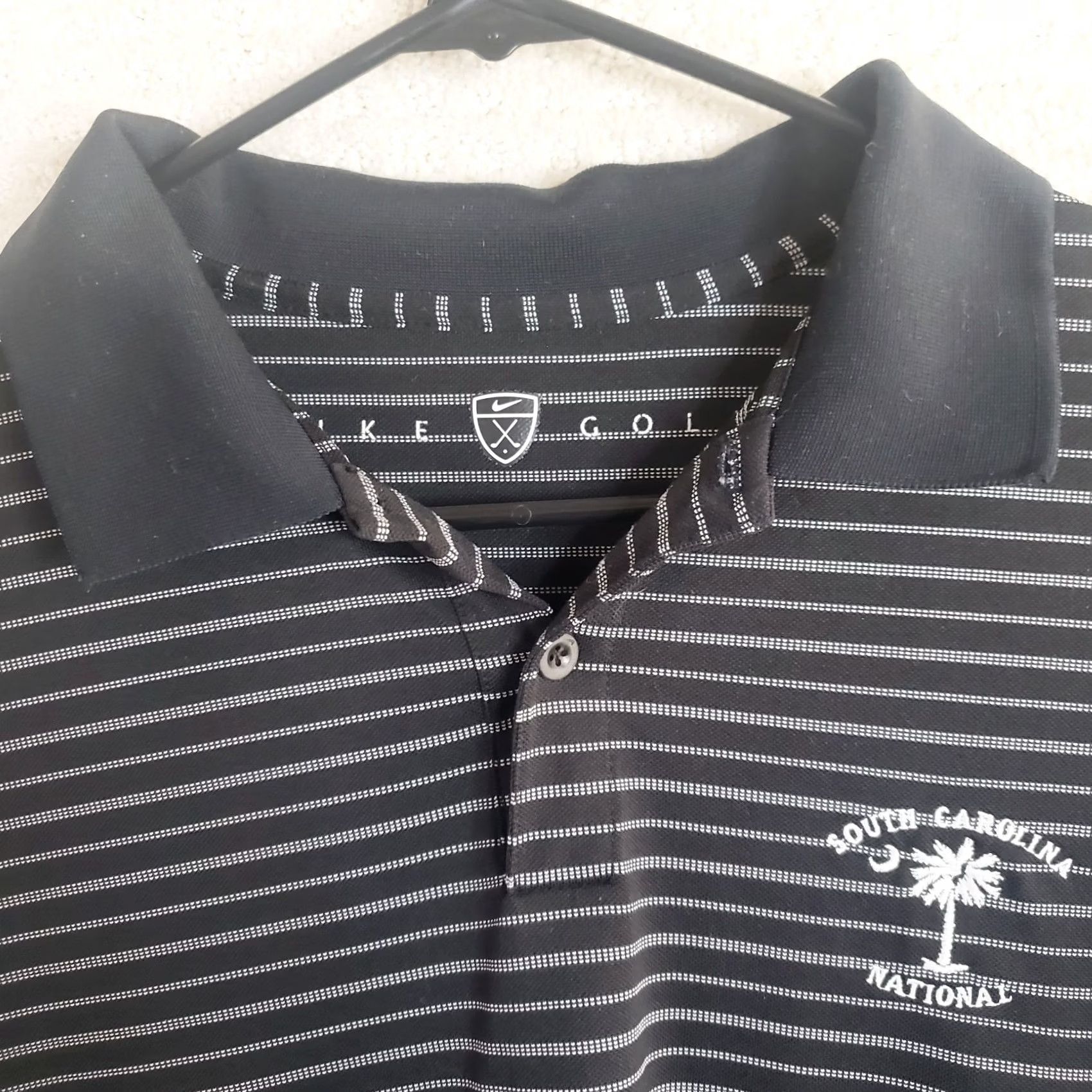 Nike Nike Golf Polo Shirt Mens XL Black Striped Swoosh Performance SC National Size US XL / EU 56 / 4 - 4 Thumbnail