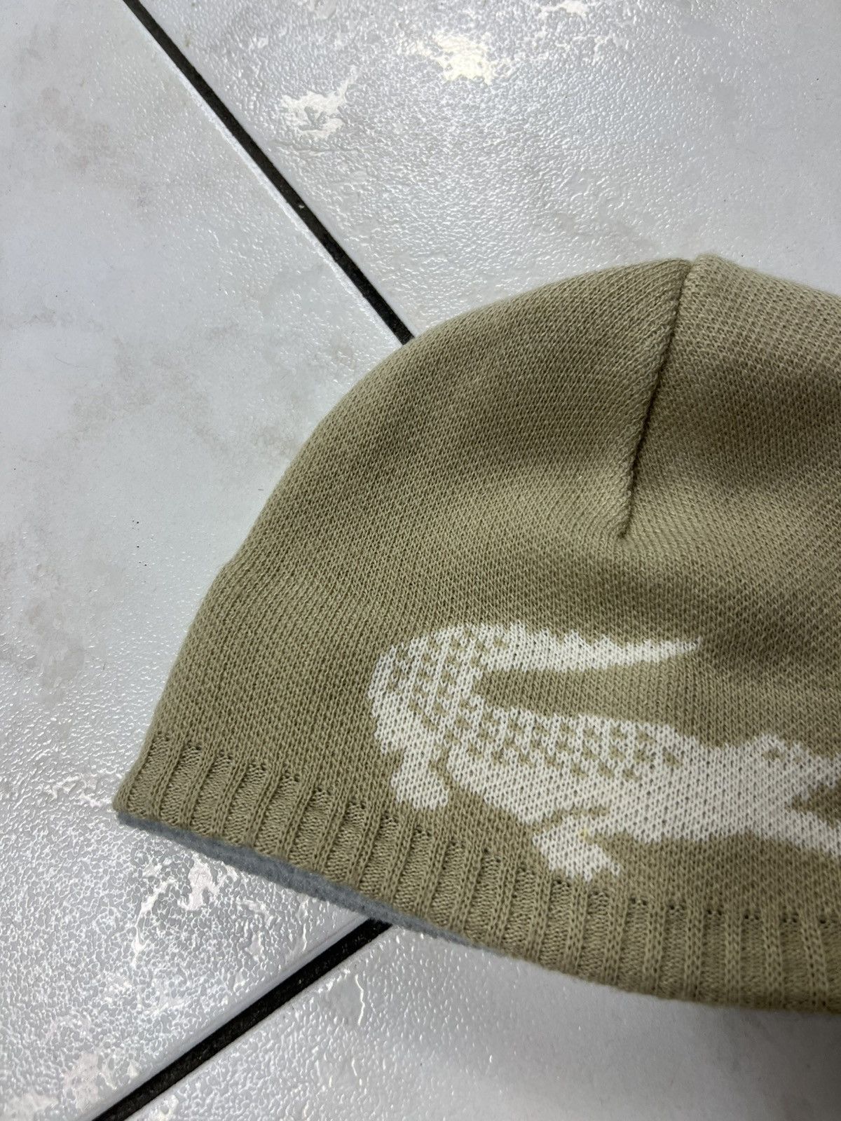 Lacoste Vintage Lacoste y2k big logo crocodile knit beanie hat drill Size ONE SIZE - 5 Thumbnail