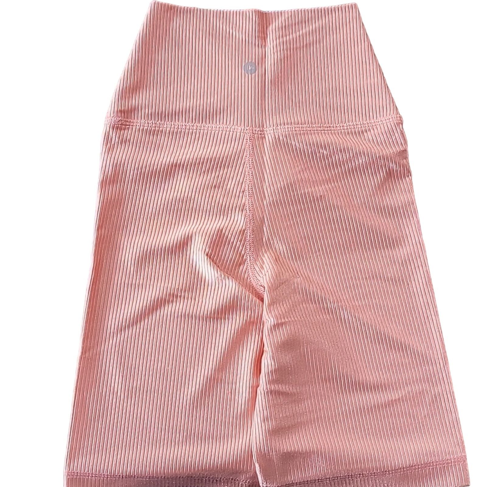 Other Shiny Pink Ribbed Crossover Bike Shorts Size XS Size 25" / US 0 / IT 36 - 7 Thumbnail