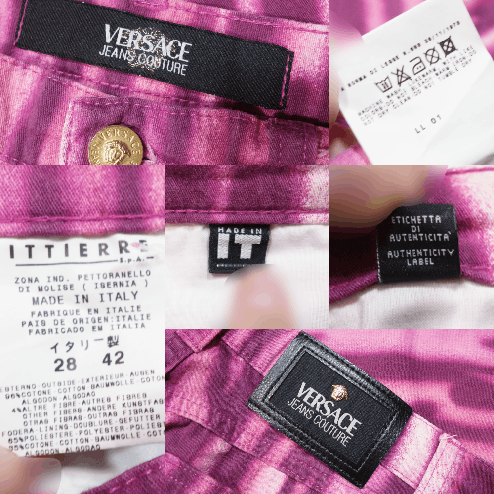 Versace 00S Medusa Buttons Acid Printed Jeans Vintage Size 28" / US 6 / IT 42 - 6 Thumbnail