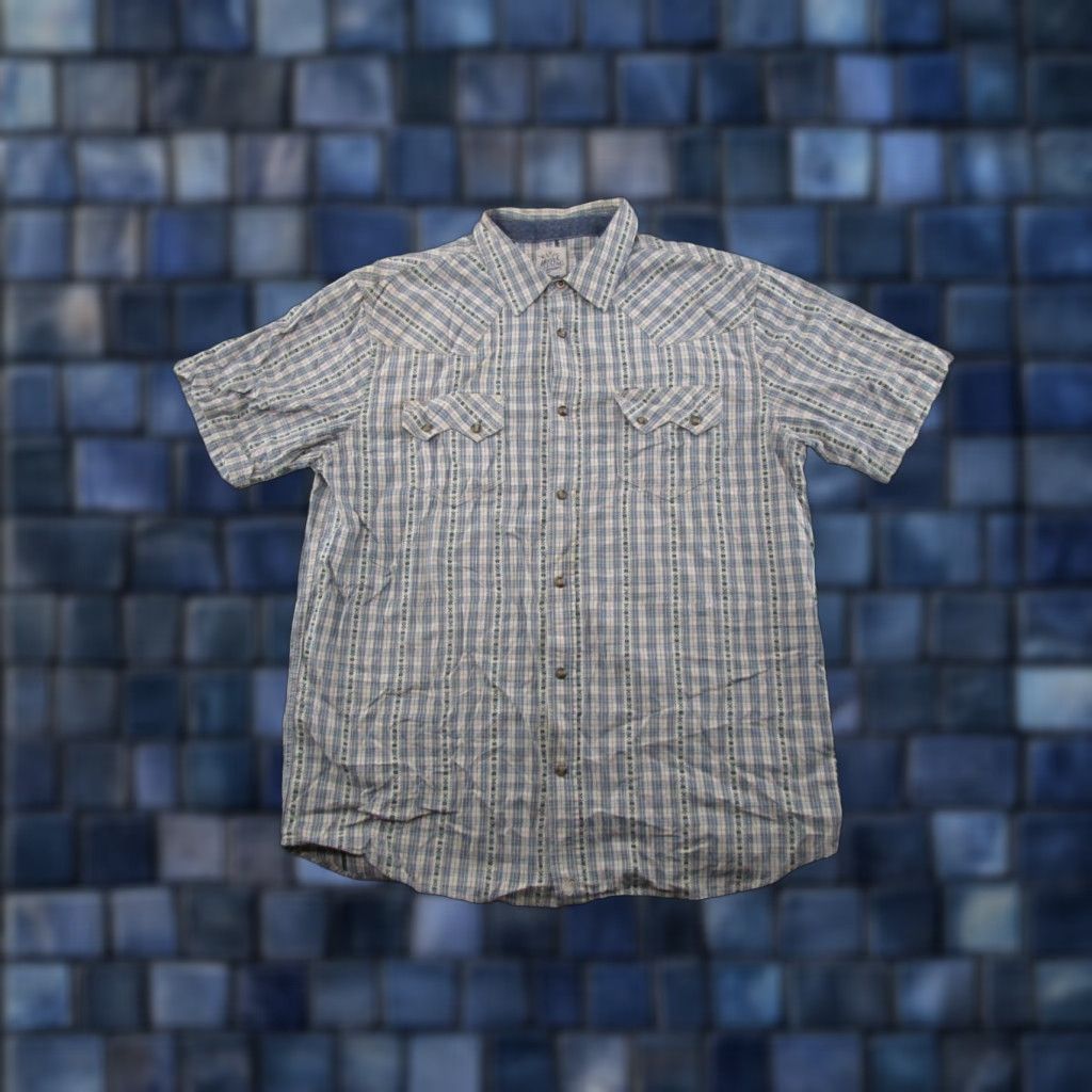 Vintage Moonshine Spirit Shirt Mens L Plaid Short Sleeve Button-Front Western Workwear Casual read Size US L / EU 52-54 / 3 - 1 Thumbnail
