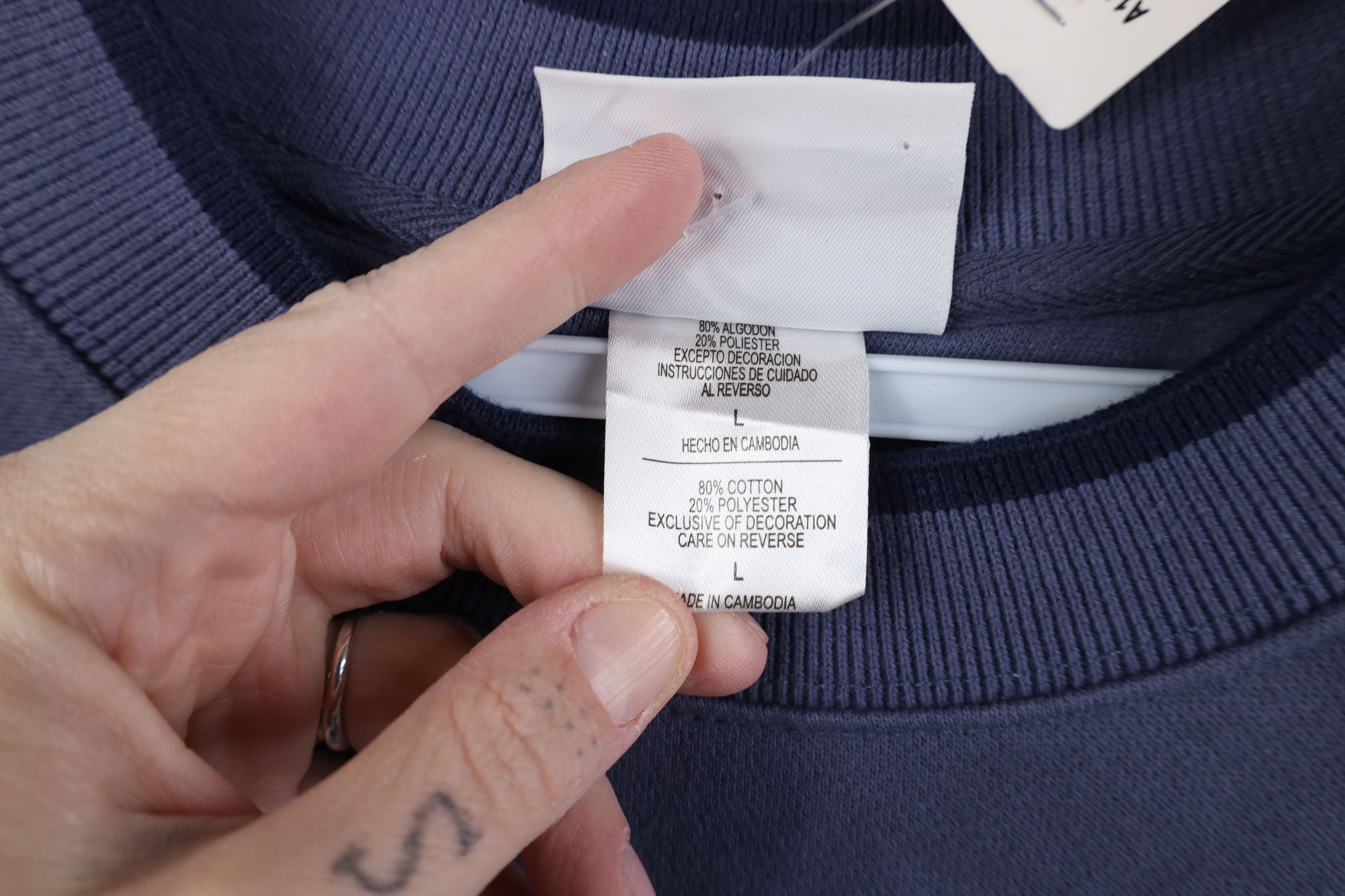 Vintage Deadstock Vintage 90s Y2K Streetwear Buck Sweatshirt Blue Size L / US 10 / IT 46 - 9 Thumbnail