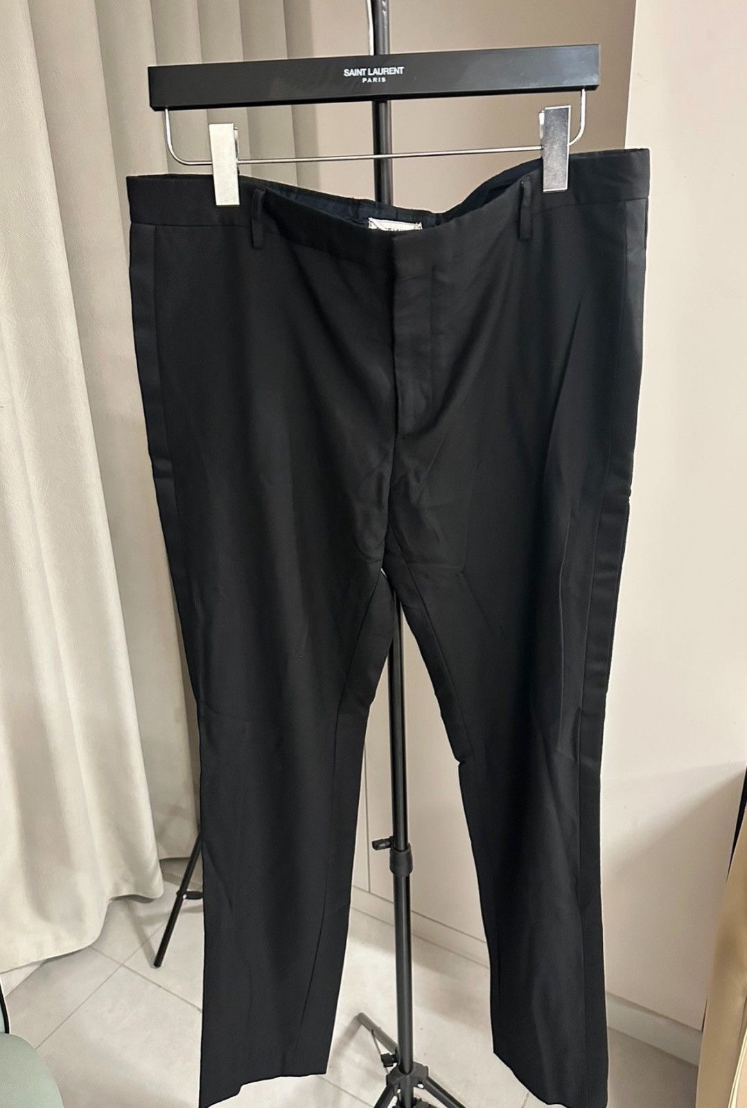 Saint Laurent Paris Saint Laurent SLP 2014SS Pure Black Wool Cigarette Pants Size US 36 / EU 52 - 1 Thumbnail