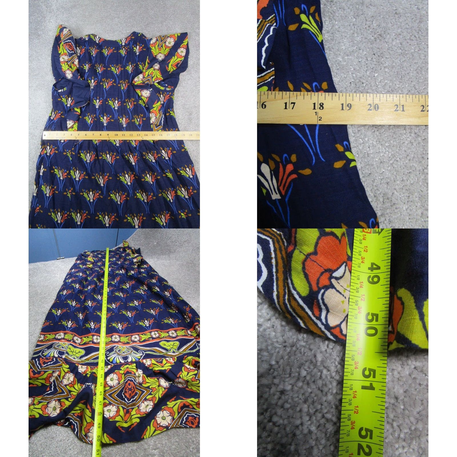 Vintage Maeve Dress Womens XS Blue Geometric Midi A-Line Shirt Dress Blue Size XS / US 0-2 / IT 36-38 - 8 Thumbnail