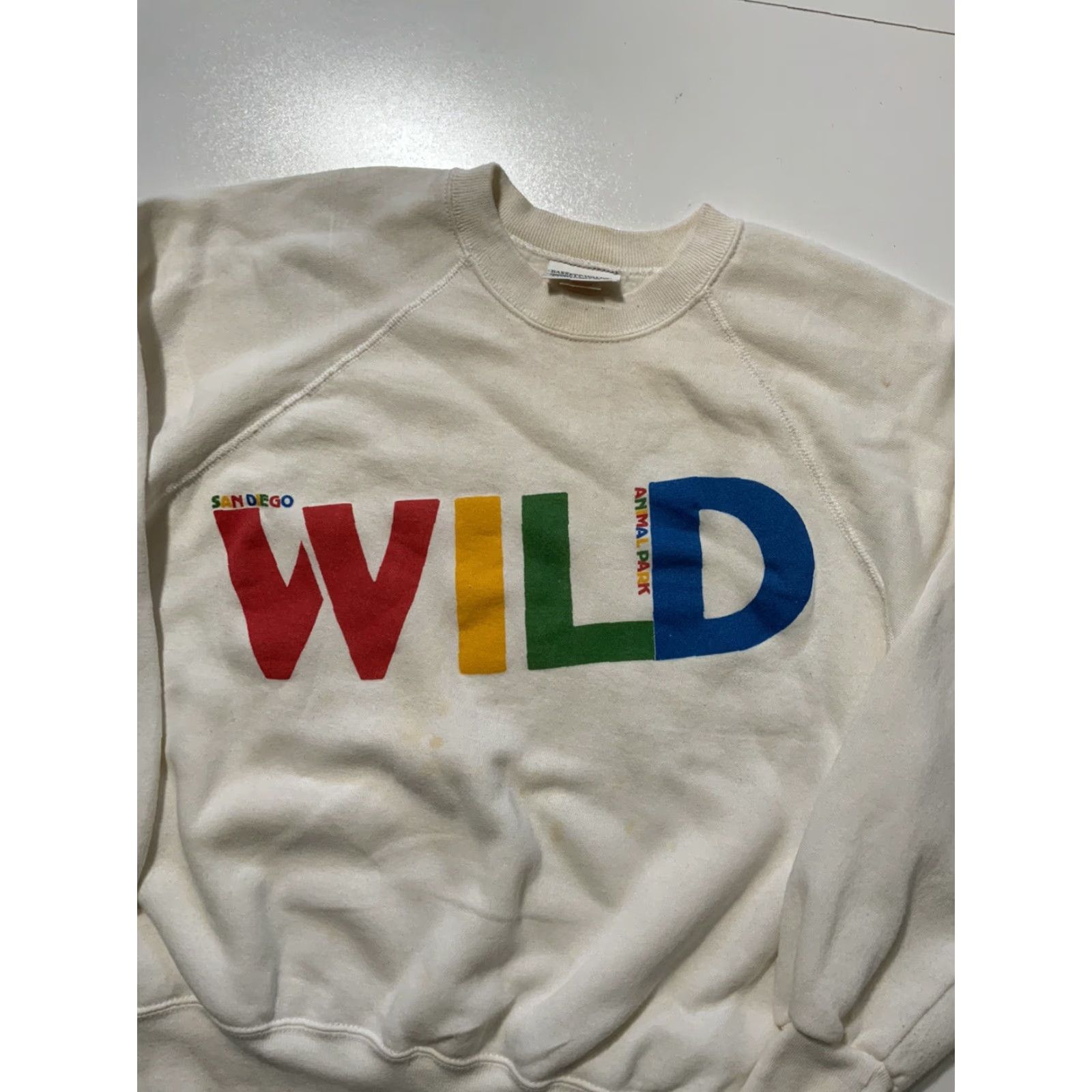 Vintage VINTAGE Bassett Walker San Diego Wild Animal Park Fleece Crewneck Sweatshirt XL White Men Sweatshirt 80s Pullover Size US XL / EU 56 / 4 - 3 Thumbnail
