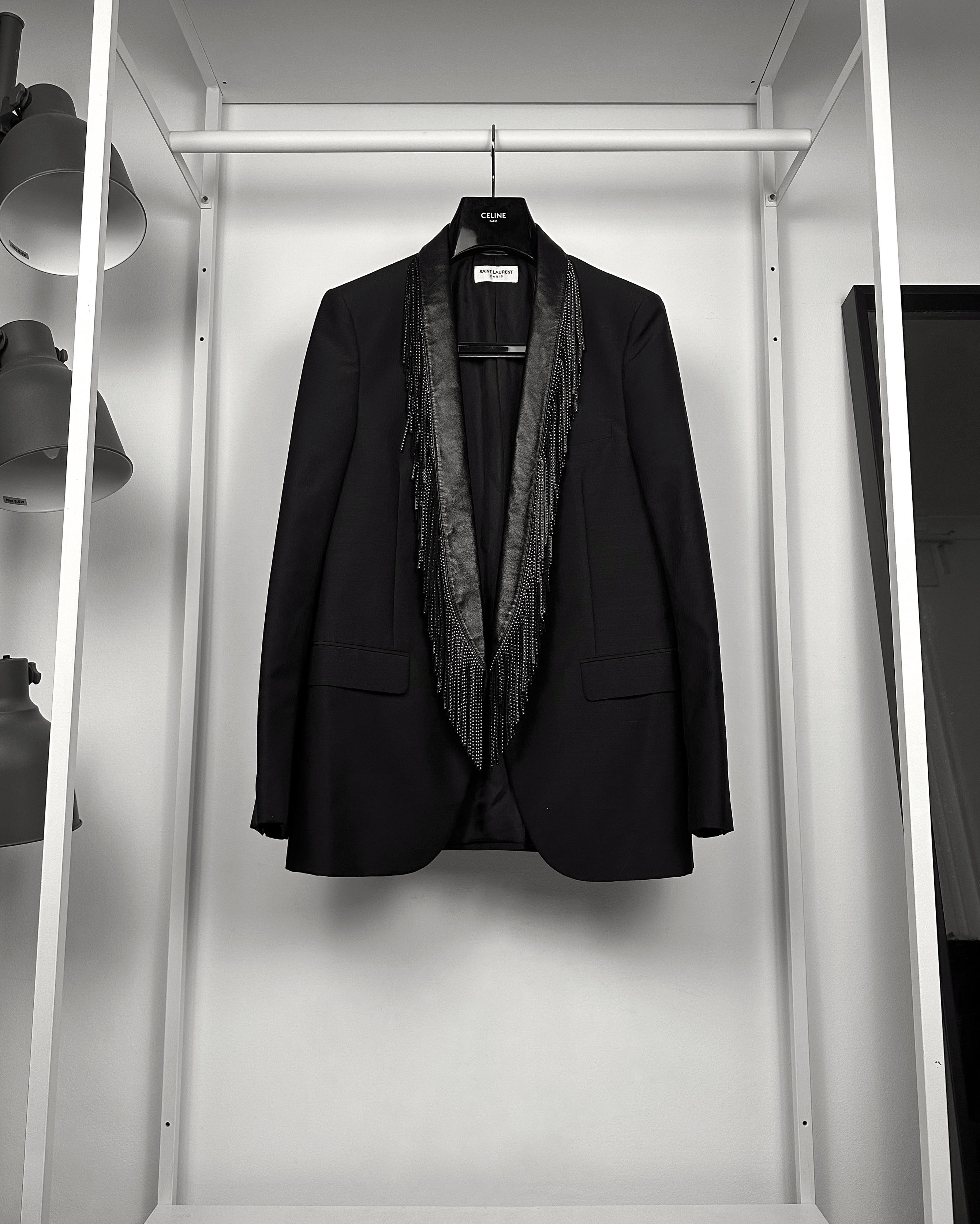 Saint Laurent Paris Saint Laurent Leather Collar Fringe Blazer Size US M / EU 48-50 / 2 - 1 Thumbnail