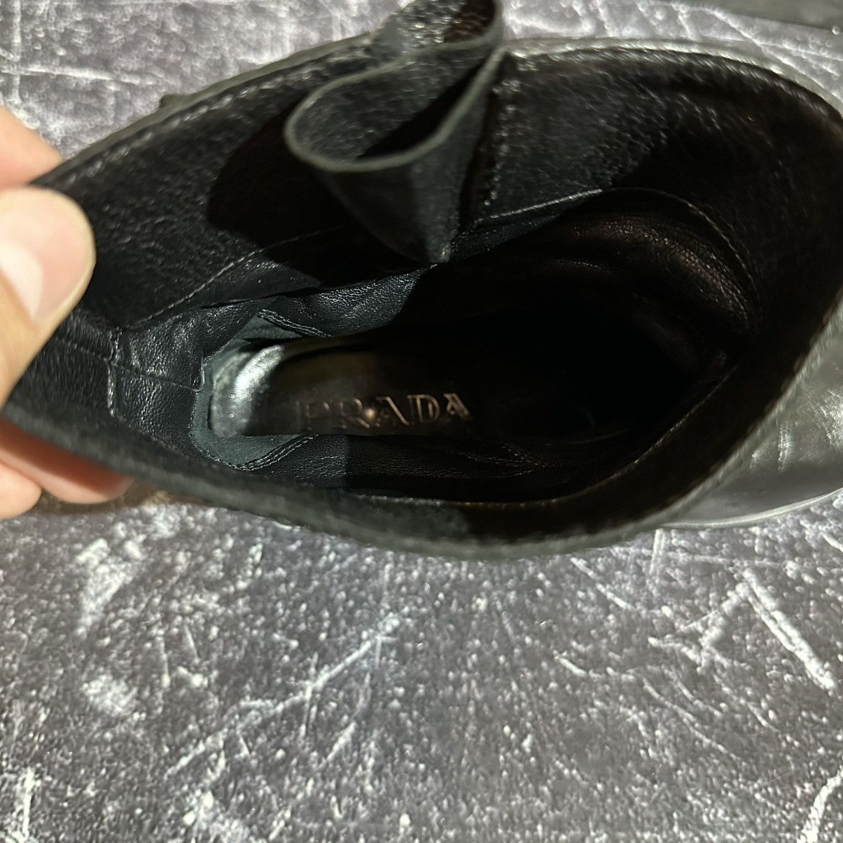 Prada PRADA Women’s Leather Black Biker Boots Size 39.5 Size US 9.5 / IT 39.5 - 17 Thumbnail