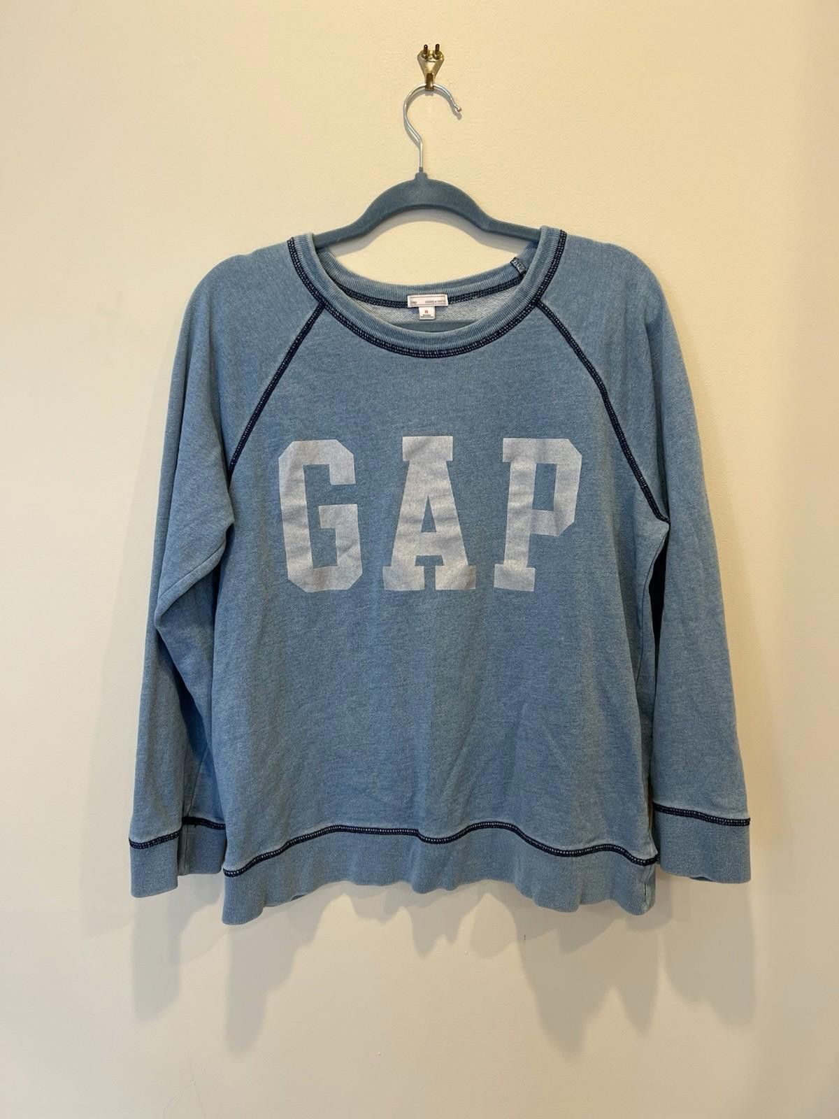 Gap GAP Blue Logo Sweatshirt Pullover Crewneck Long Sleeve XL Size XL / US 12-14 / IT 48-50 - 1 Thumbnail