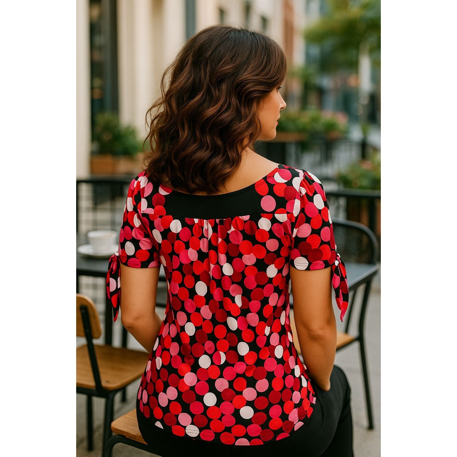 Other AGB Medium Multicolor Made In USA Blouse Bubble Circle Print Size M / US 6-8 / IT 42-44 - 6 Thumbnail
