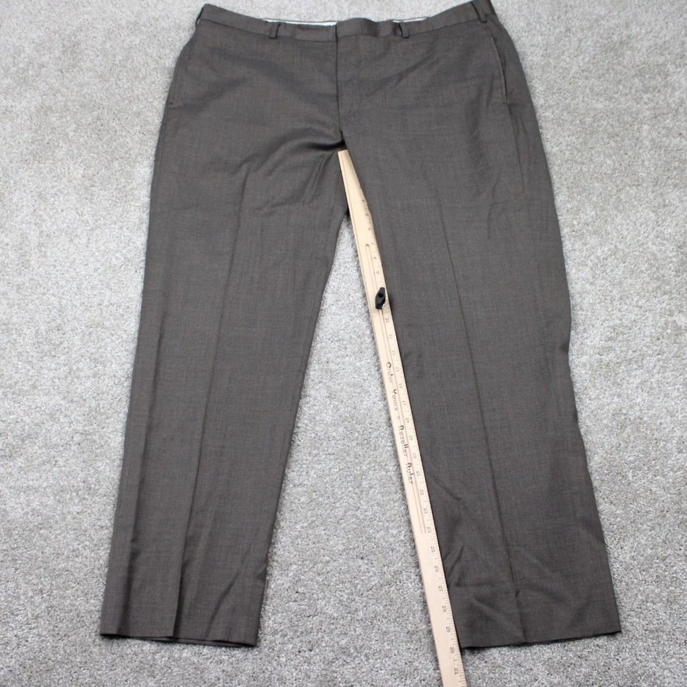 Brooks Brothers Brooks Brothers Pants Men 42x30 Gray Dress Pants Regular Straight Front/Back Elastic Stretch Pockets 1818 Merino Wool Cotton Size US 42 / EU 58 - 3 Thumbnail