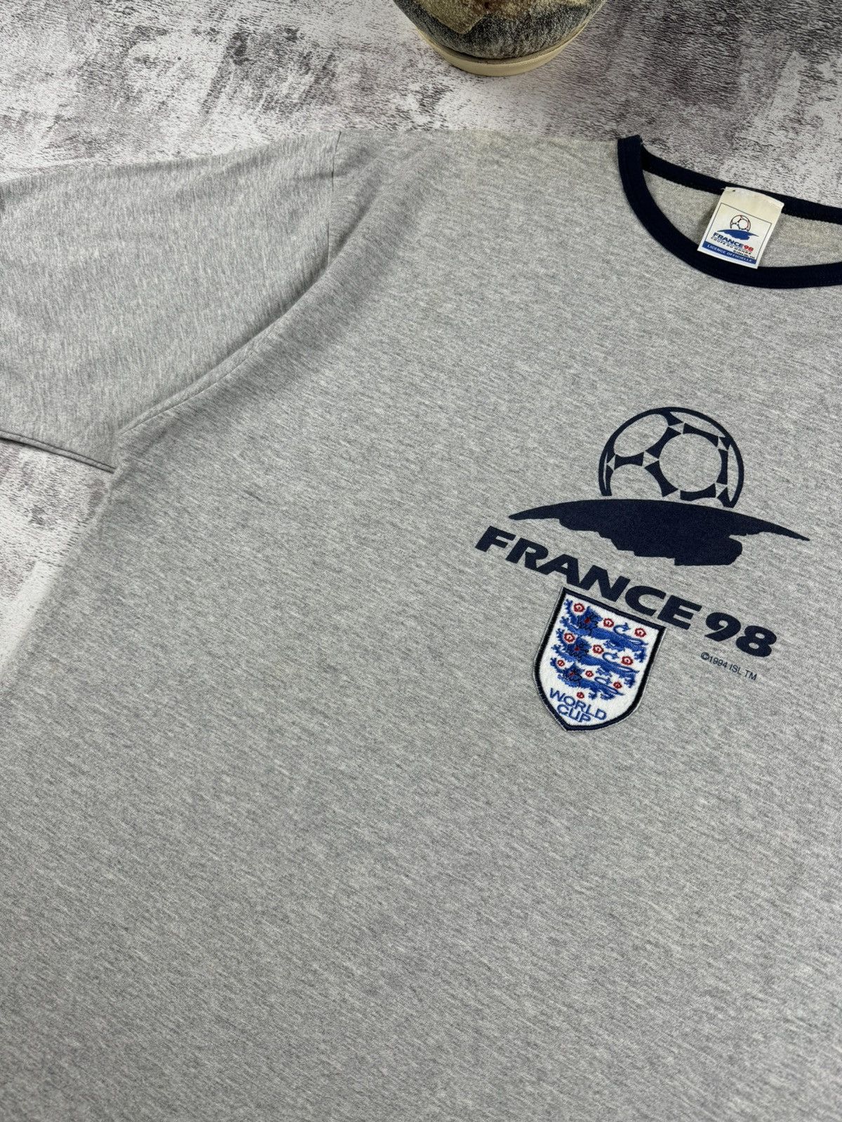 Vintage France 1994 ISL England 1998 Football Shirt Tee Jersey Size US XL / EU 56 / 4 - 6 Thumbnail