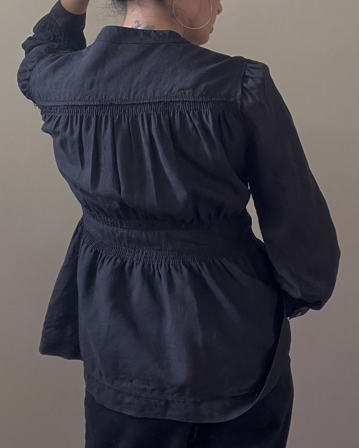 DKNY Vintage DKNY Black Linen Shirt Size S / US 4 / IT 40 - 4 Thumbnail