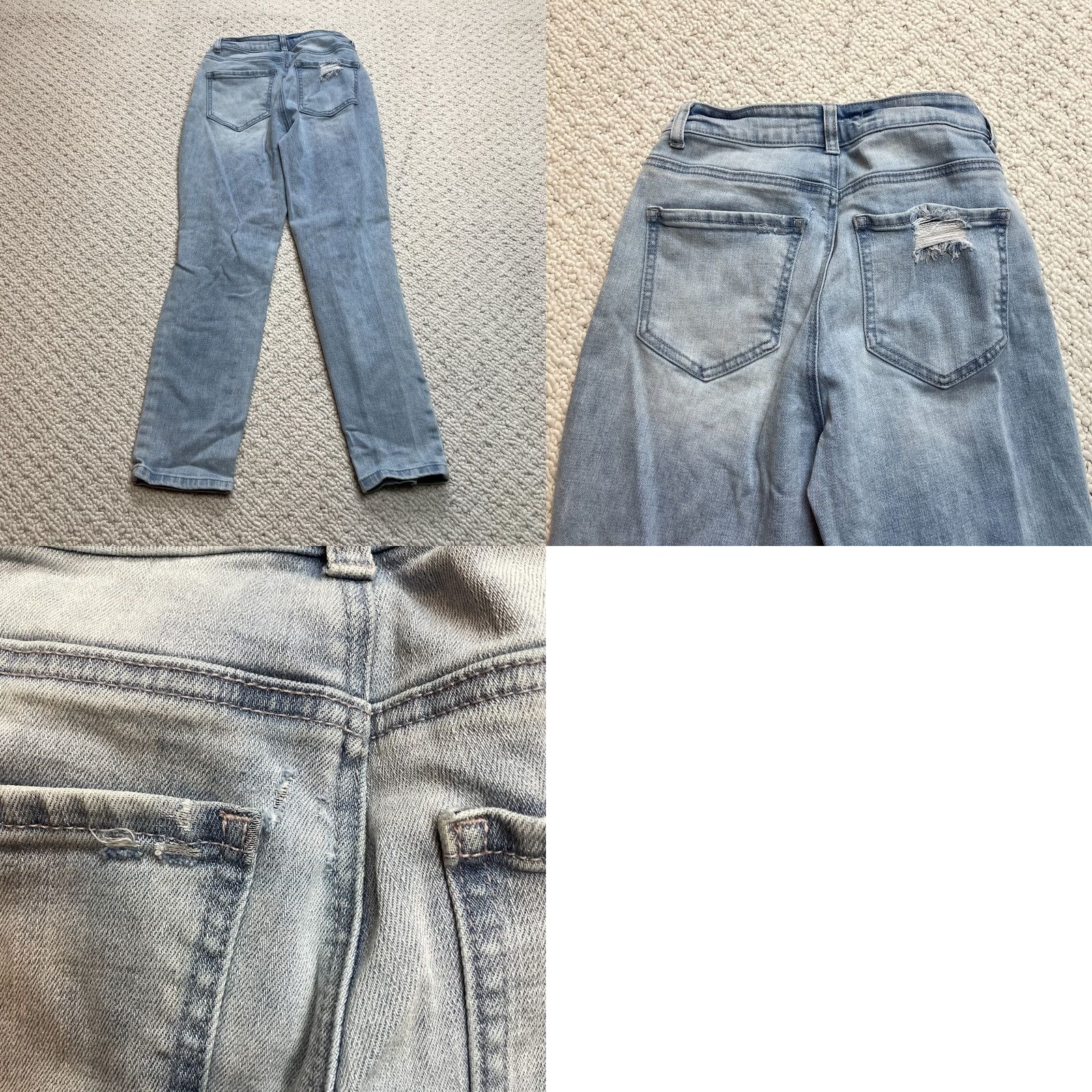 Denime Enjean Jeans Juniors Skinny Distressed Ripped Denim Light Wash 24x25 1 Teen Blue Jeans Girls Boys Size 42" / US 20 - 9 Thumbnail
