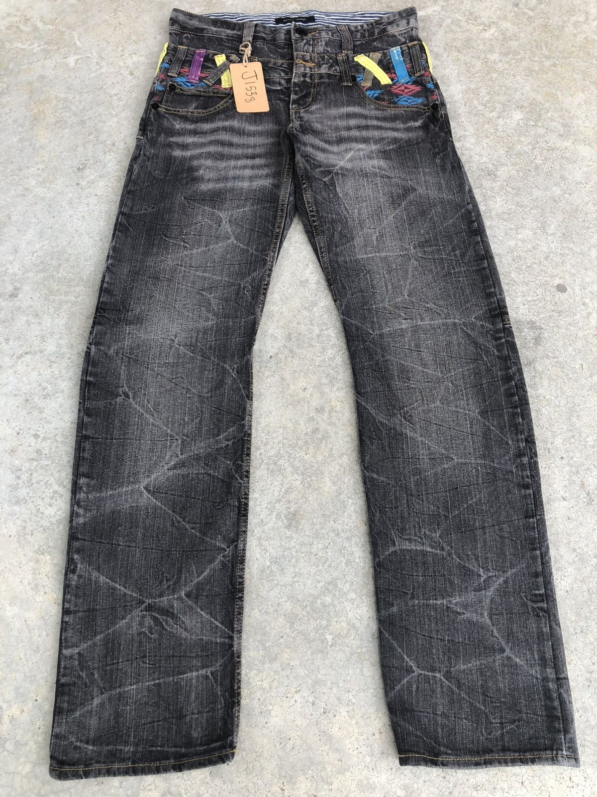 Kapital Navajo Embroidered Memory Special Double Waist Distressed Size US 31 - 4 Thumbnail