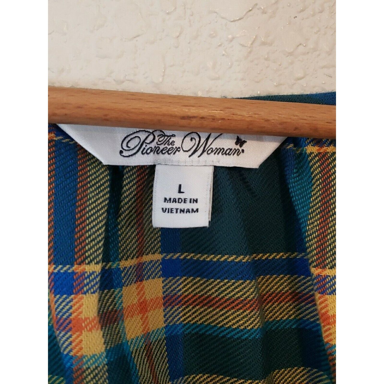 Other The Pioneer Woman Large Blue Plaid Floral Embroidery Top Size L / US 10 / IT 46 - 5 Thumbnail