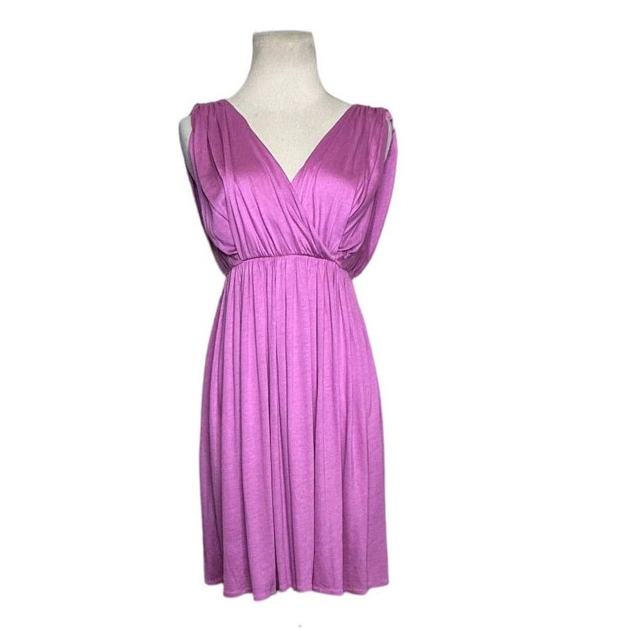 Loft Loft lilac sleeveless V neck mini summer dress size XSP Size XS / US 0-2 / IT 36-38 - 13 Thumbnail