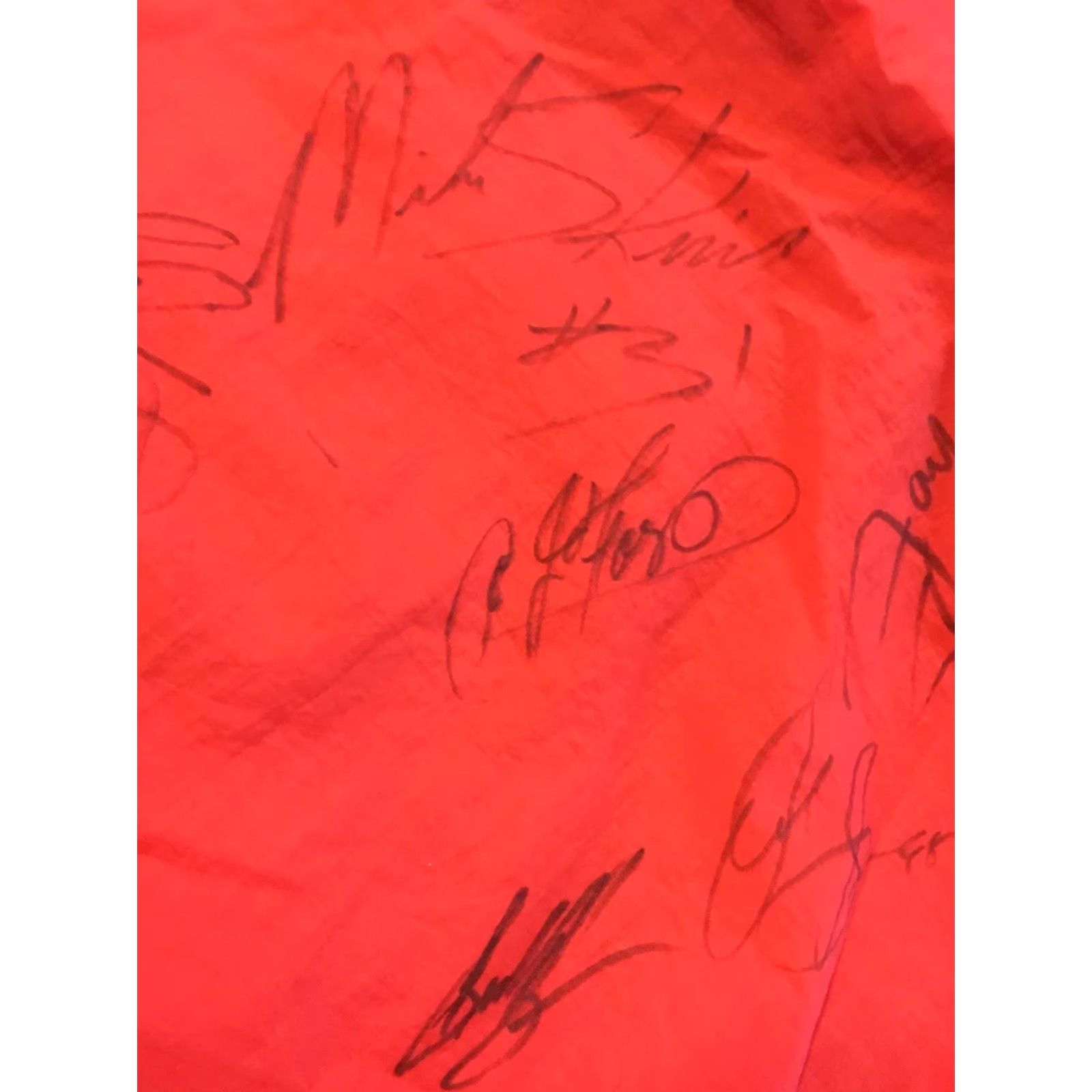 NASCAR VINTAGE NASCAR Bomber Jacket Men S Red Grunge 90s Autographed Kyle Larson Driving Race Car Signed Autograph Dale Earnhardt Winston Final Sale Only Size US S / EU 44-46 / 1 - 6 Thumbnail