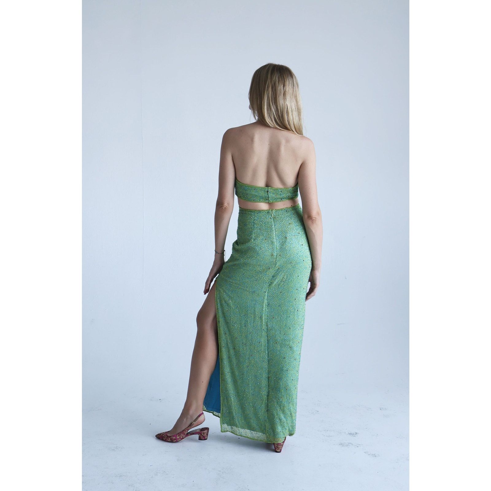 scala green dress Sage Green Satin Dress main image 0