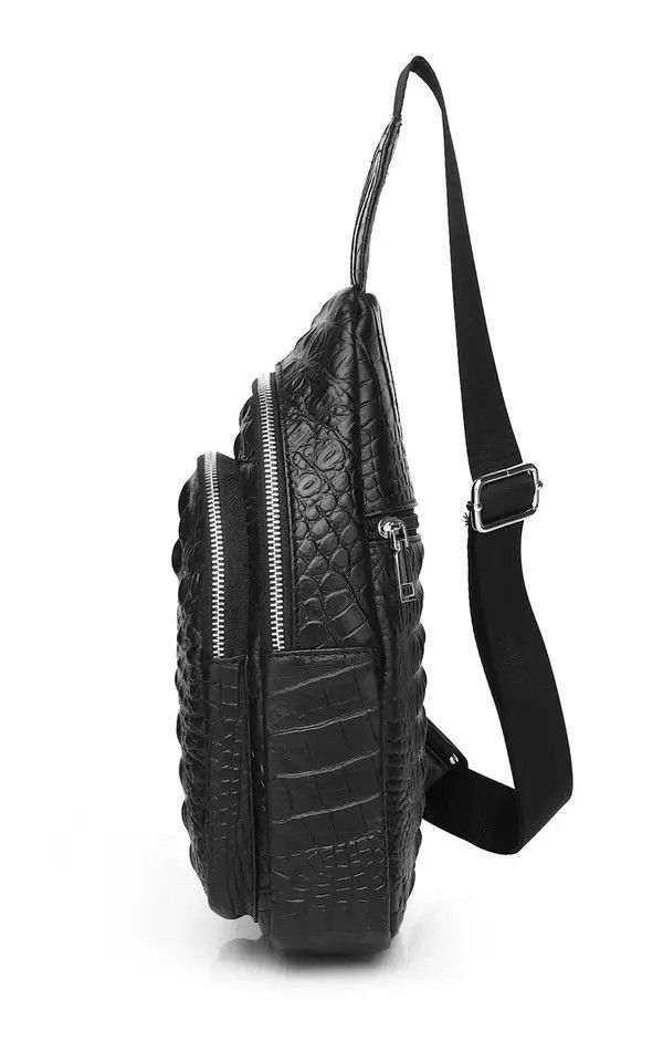 Japanese Brand Crocodile Grain Chest Bag Size ONE SIZE - 2 Thumbnail