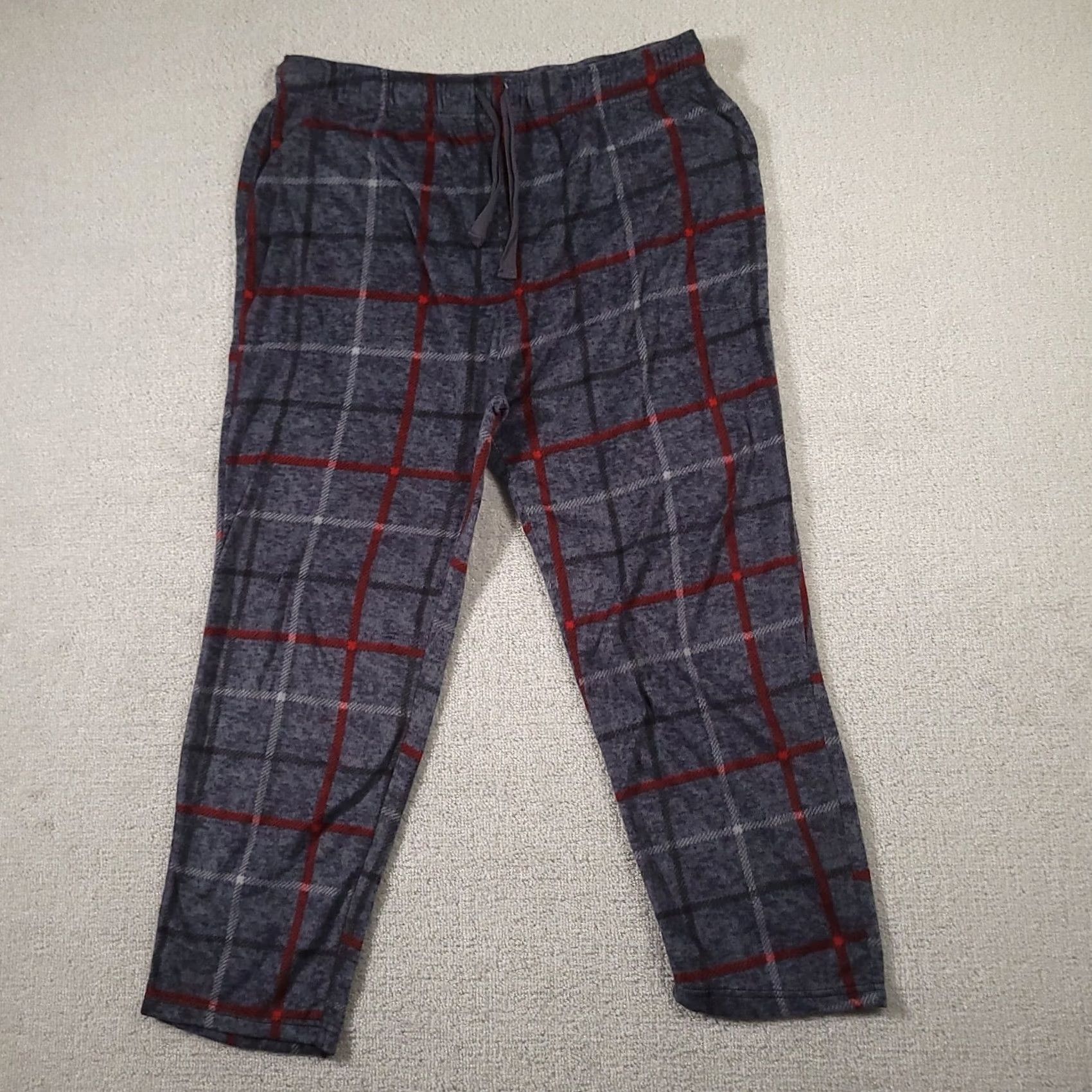 Vintage Cuddl Duds Pajama Pants Womens 2XL Gray Plaid Festive Holiday Lounge Size 40" / US 18 - 2 Thumbnail