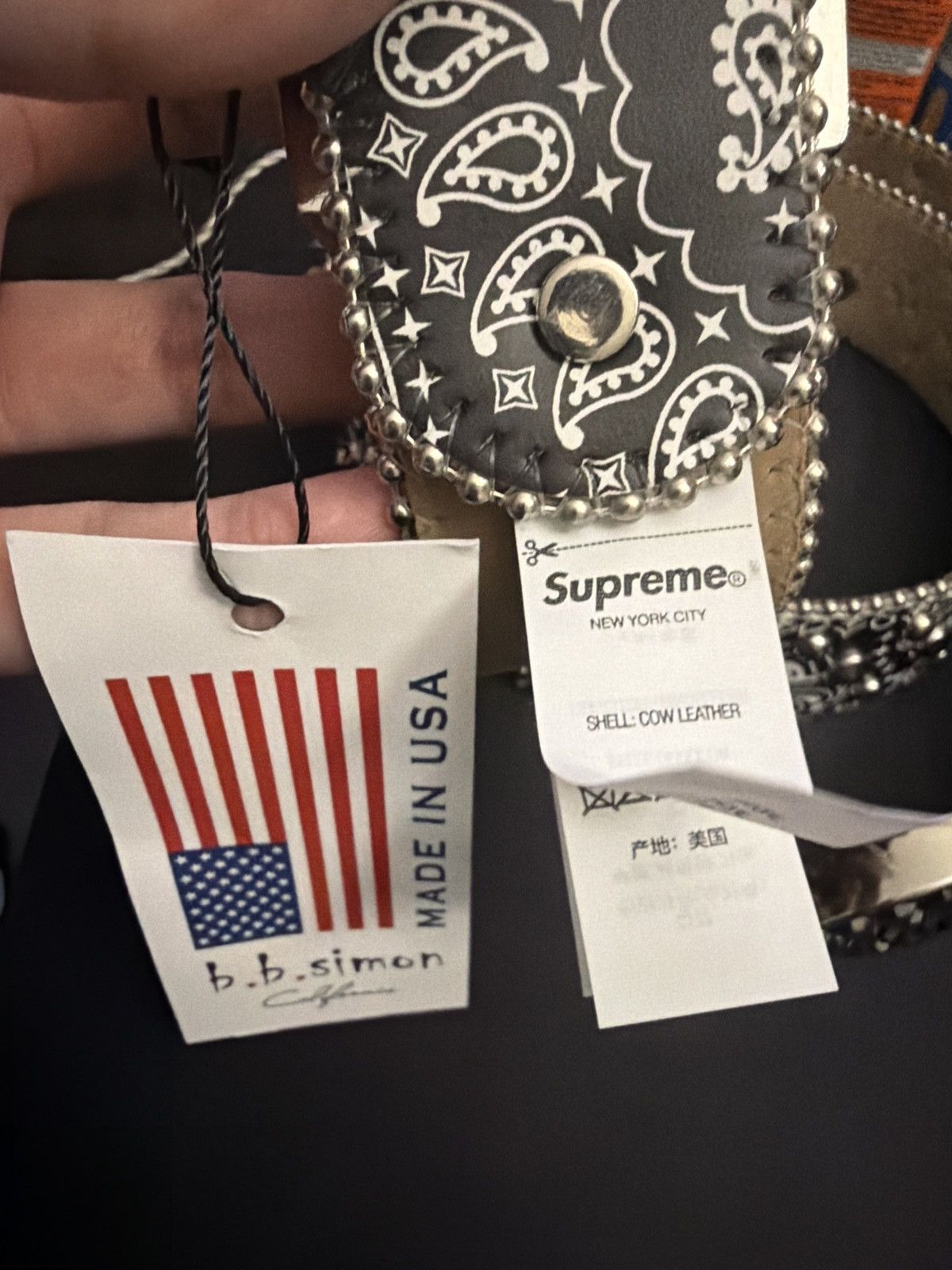B.B. Simon × Supreme SUPREME B.B. SIMON BANDANA BELT BLACK Size 36 - 6 Thumbnail