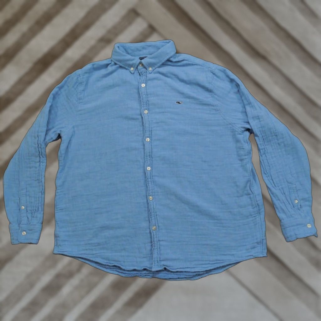 Vineyard Vines Vineyard Vines Shirt Mens 2XL Blue Button Long Sleeve Slim Fit Whale Collared Button-Up Knit Cotton Classic Preppy Mens Size US XXL / EU 58 / 5 - 1 Thumbnail