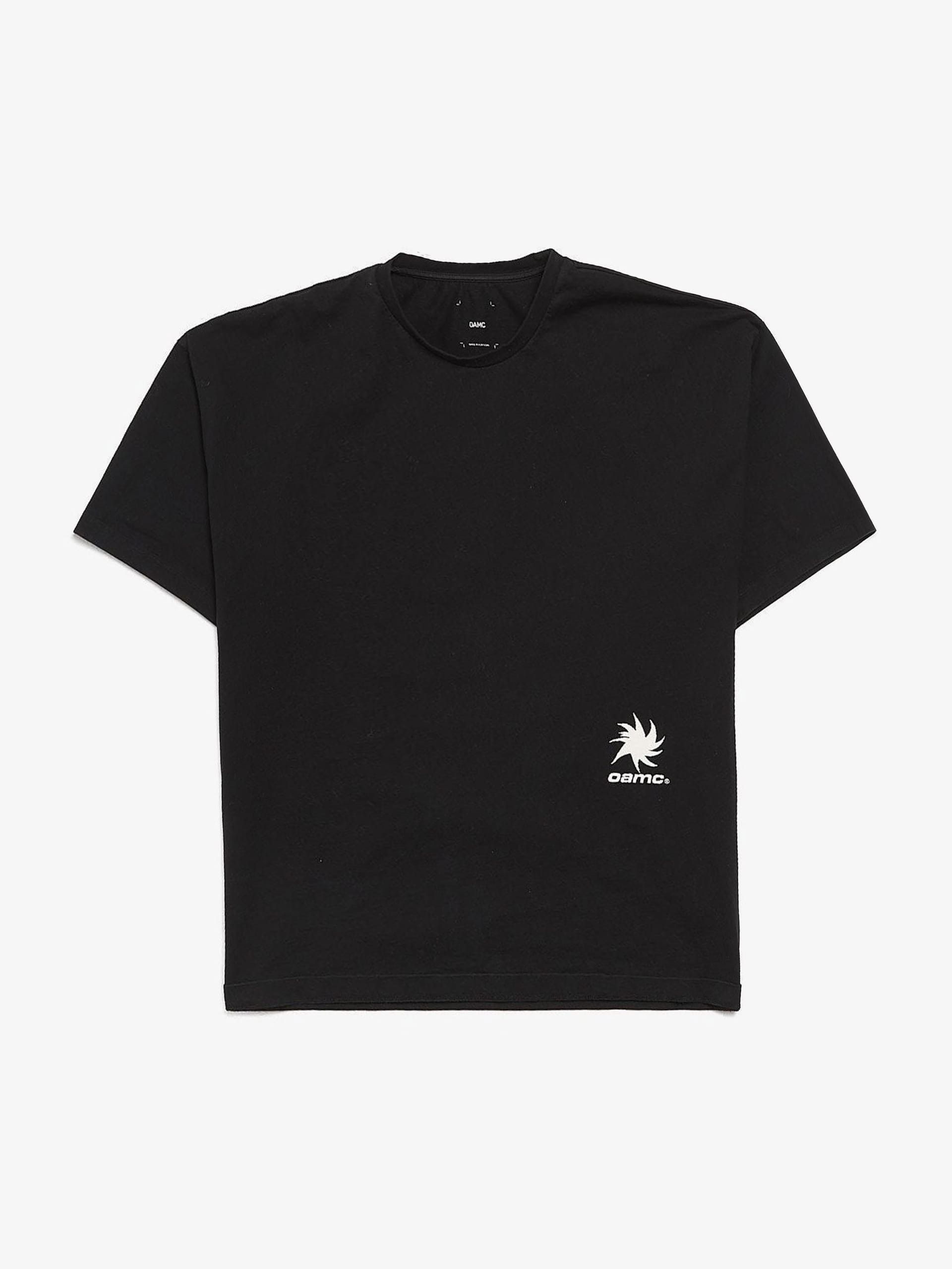 Oamc Black Back Logo Patched Oversized Cotton T-shirt | Grailed