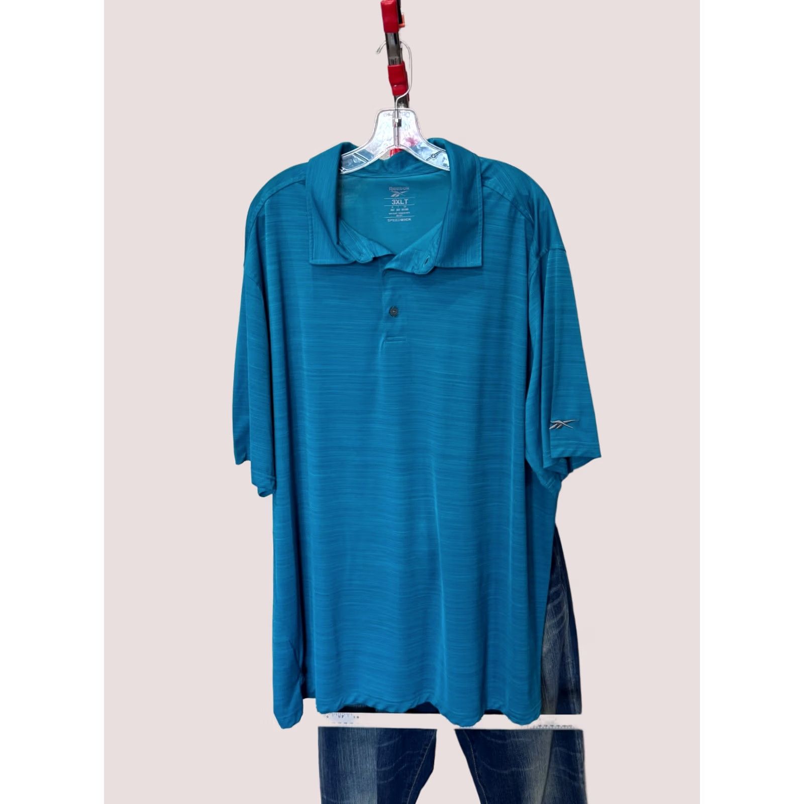 Reebok Reebok POLO SHIRT Golf Sea Green Stripe 3XLT 3XL Tall Mens Size US XXL / EU 58 / 5 - 1 Thumbnail