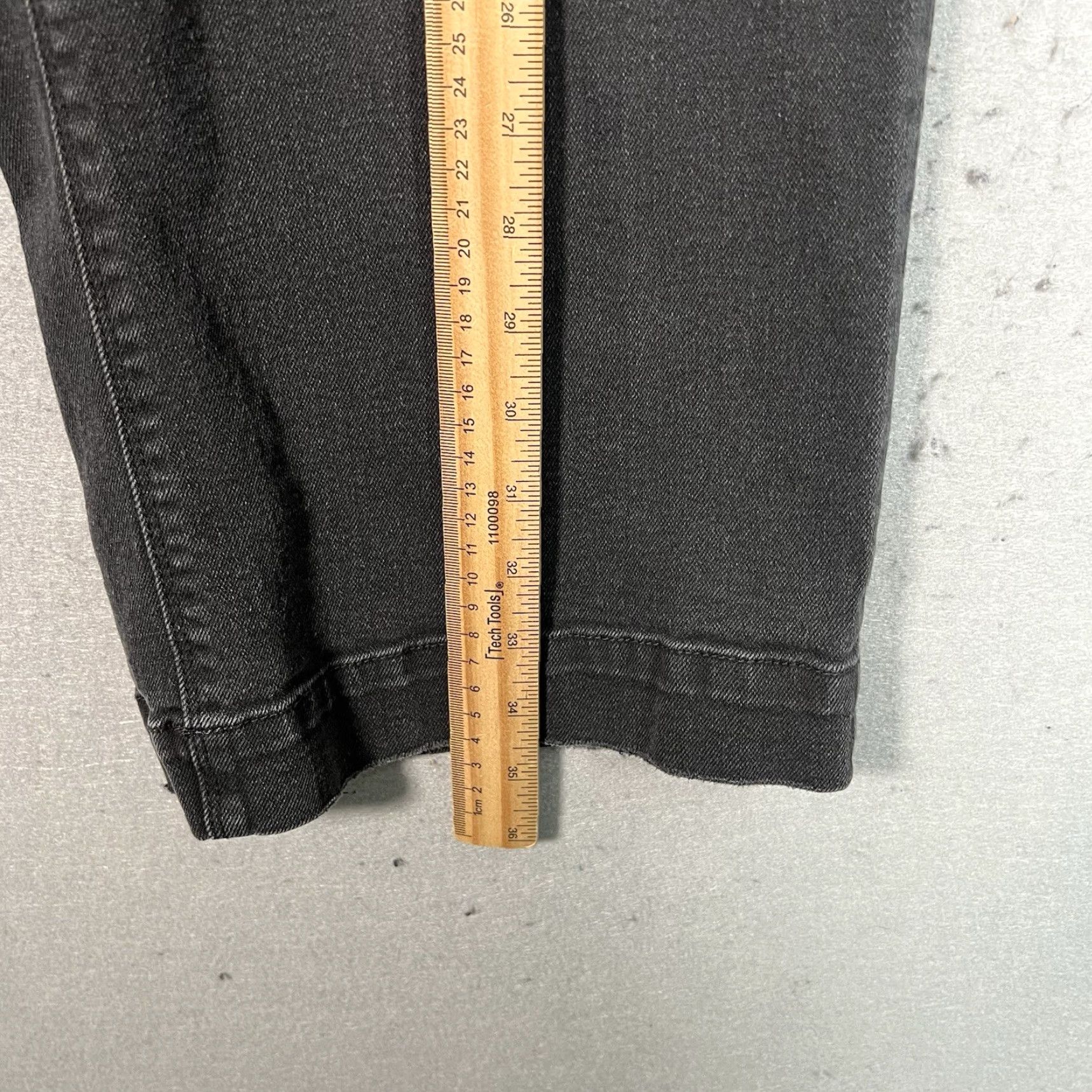 Vintage VINTAGE Unpublished Women's Wide Leg Jeans 27 Black Denim Stretch Straight Fit Retro 90s Size 27" / US 4 / IT 40 - 4 Thumbnail