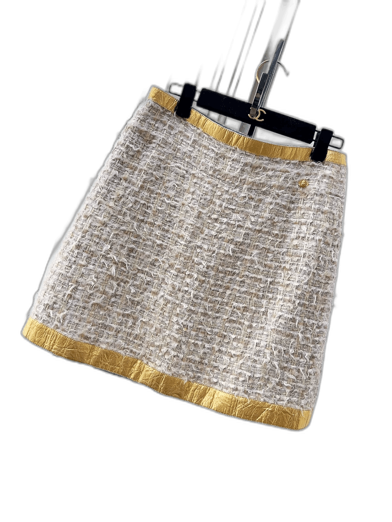 Chanel Chanel 19A Egyptian Pineapple Gold Skirt Size 28" / US 6 / IT 42 - 1 Thumbnail