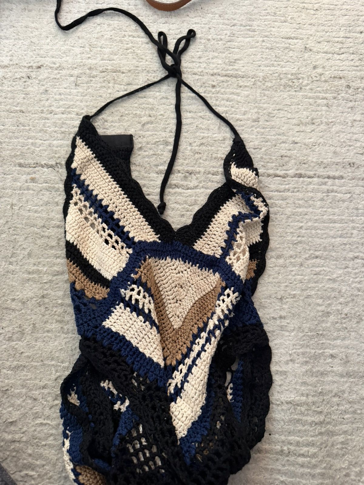 Other Maria Cher Striped Blue Black Knit Bodysuit Size S / US 4 / IT 40 - 1 Thumbnail