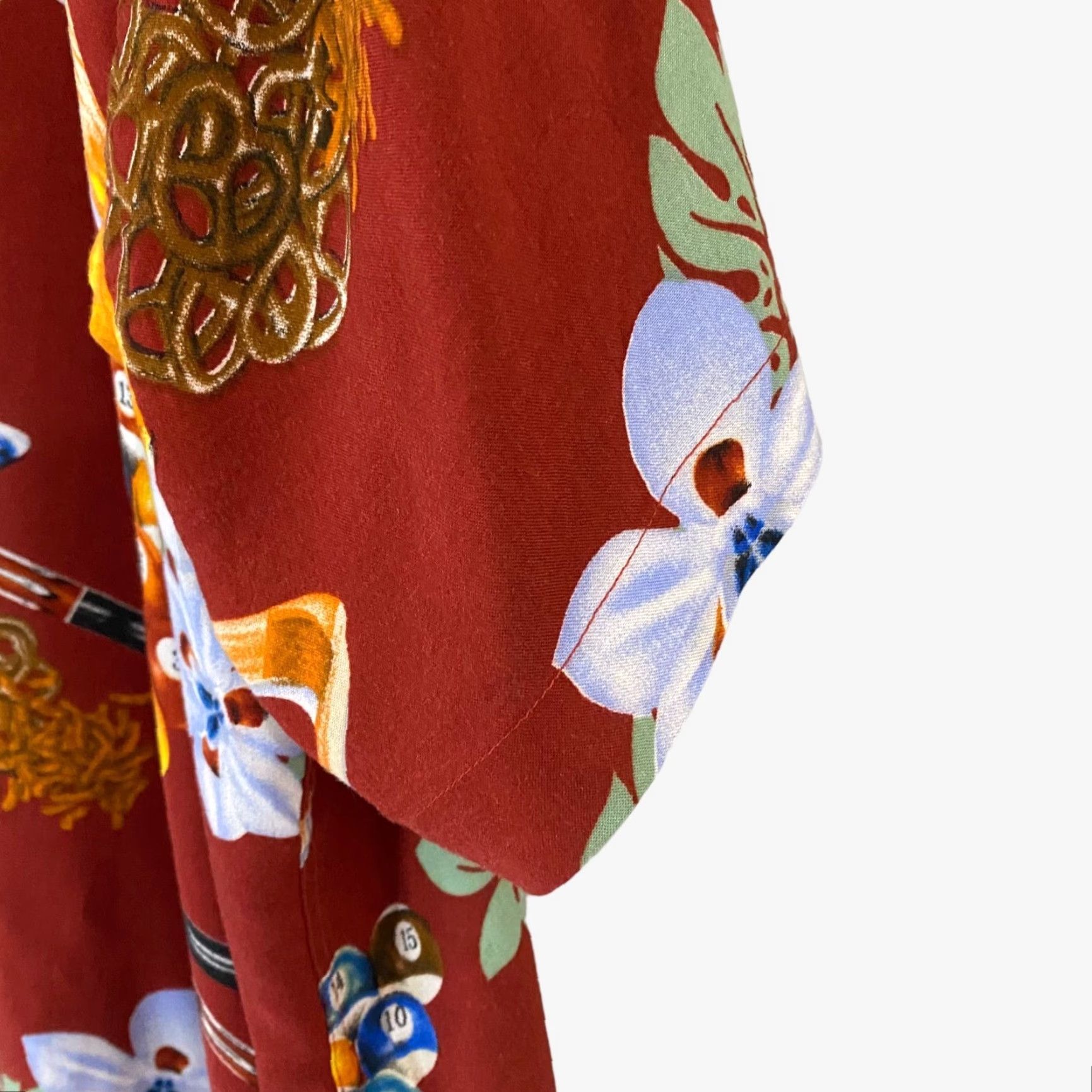 Vintage VINTAGE KINGSIZE Hawaiian Shirt 3X Red Mens Short Sleeve Button-Up Collared Billiards & Booze Theme Size US XXL / EU 58 / 5 - 6 Thumbnail