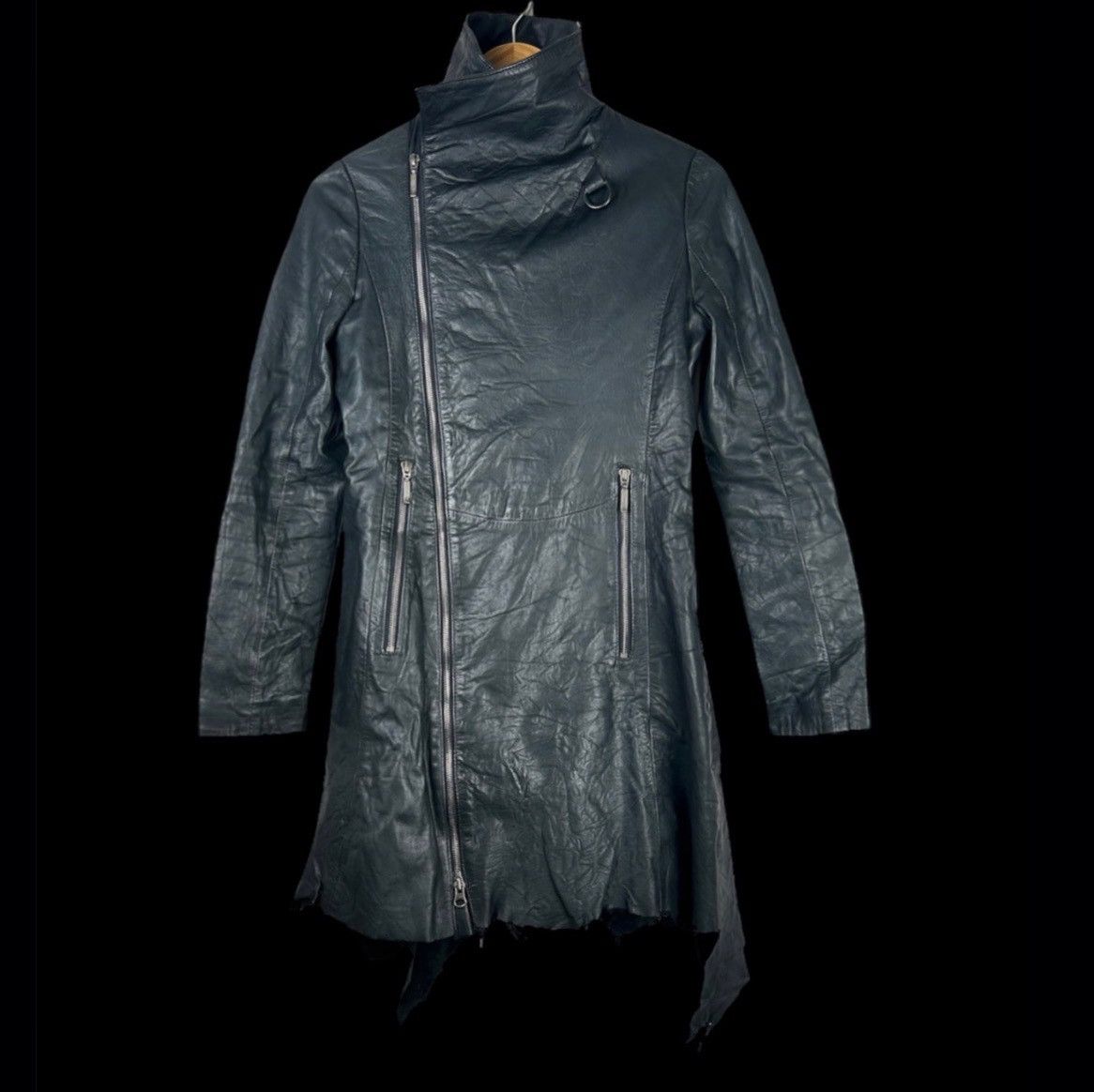 Yasuyuki Ishii Yasuyuki Ishii 90’s Asymmetric Double Leather Coat Size US S / EU 44-46 / 1 - 1 Thumbnail
