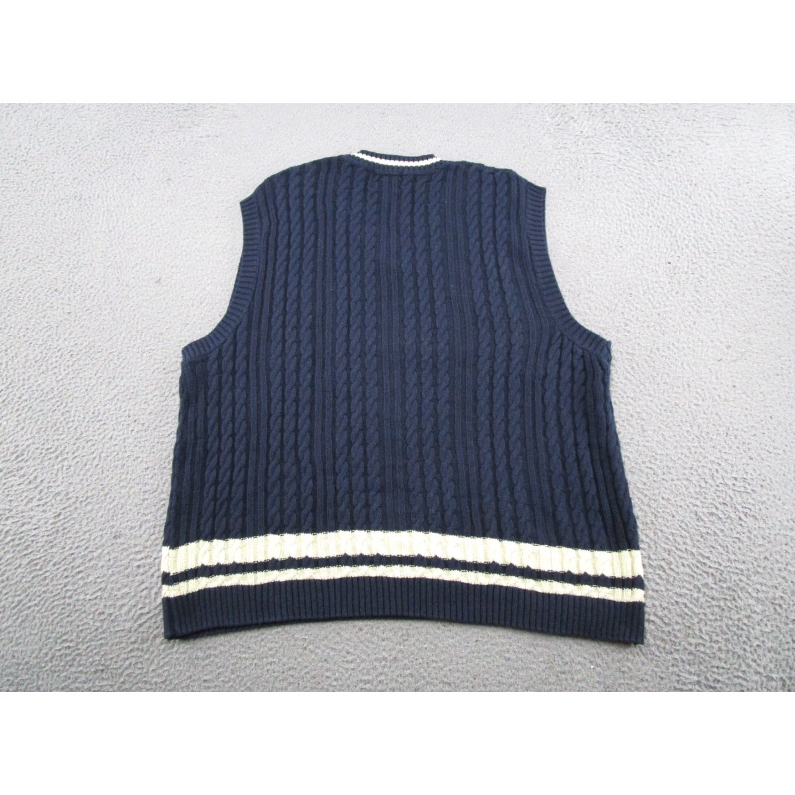 Vintage VTG 90s Old Glory Cable Knit Pullover V-Neck Heavy Sweater Vest Size XLT Golf Men Size US XL / EU 56 / 4 - 7 Thumbnail