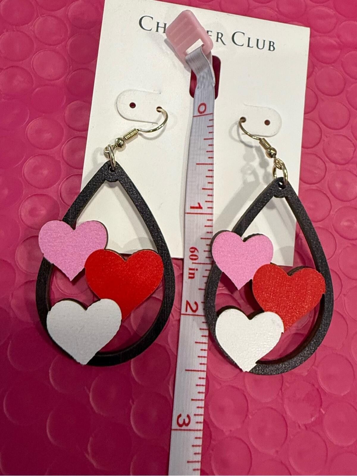 Charter Club Charter Club dangle heart earring lightweight wood colorful Size ONE SIZE - 4 Thumbnail