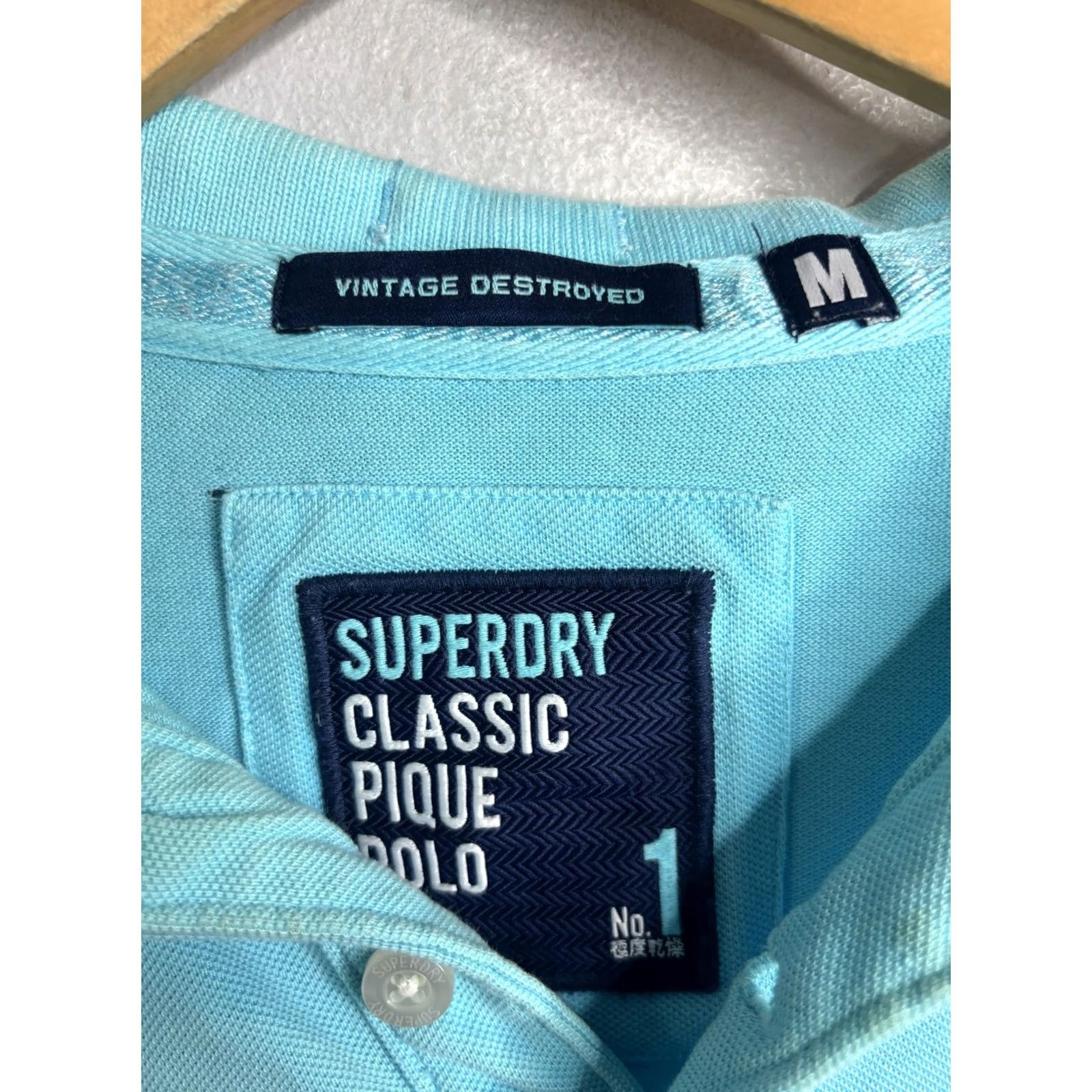 Superdry Superdry Polo Shirt Mens Medium Blue Classic Pique Logo Knit Short Sleeve Size US M / EU 48-50 / 2 - 3 Thumbnail