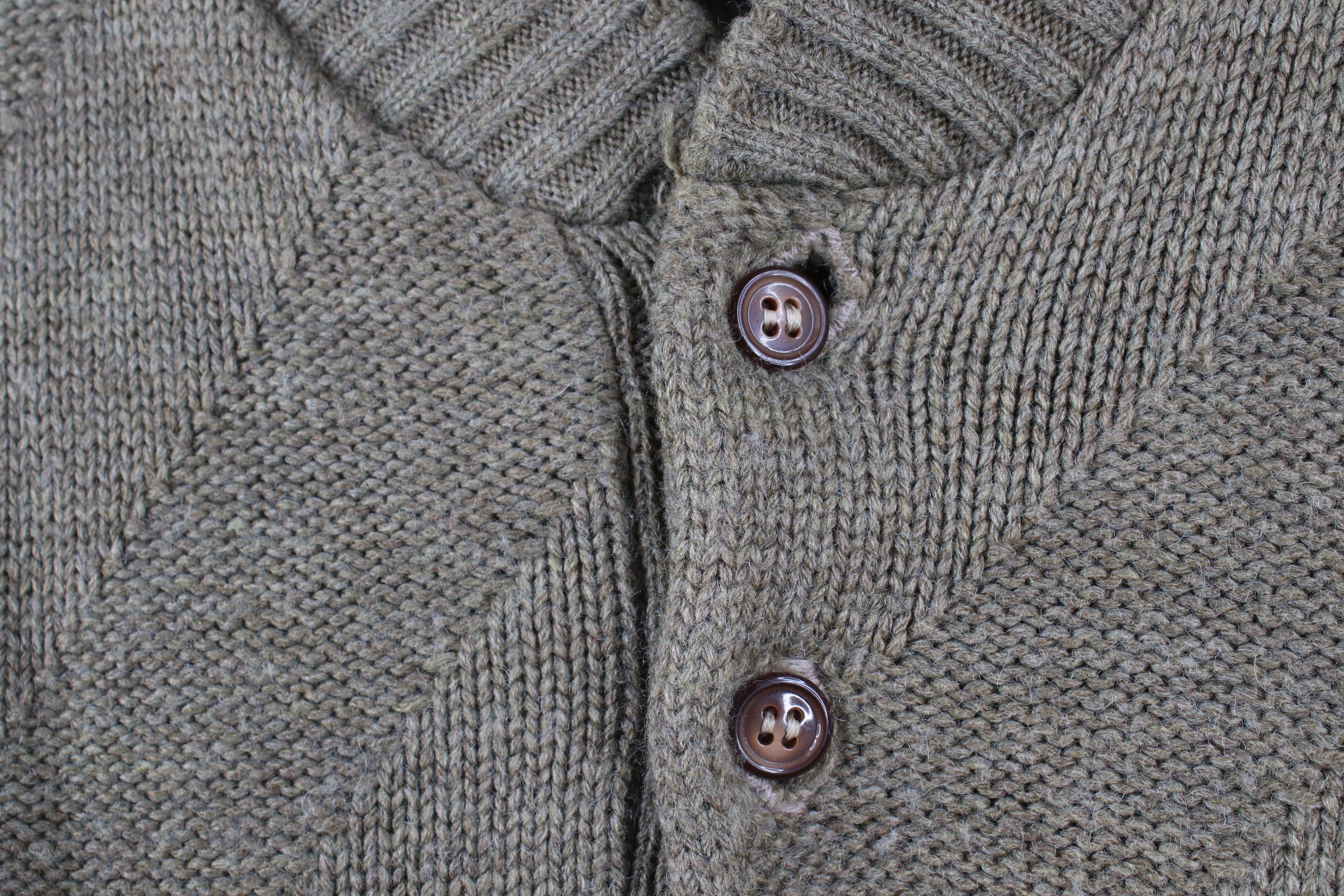 Vintage Vintage 90s Streetwear Knit Pullover Henley Sweater Brown Size US M / EU 48-50 / 2 - 6 Thumbnail