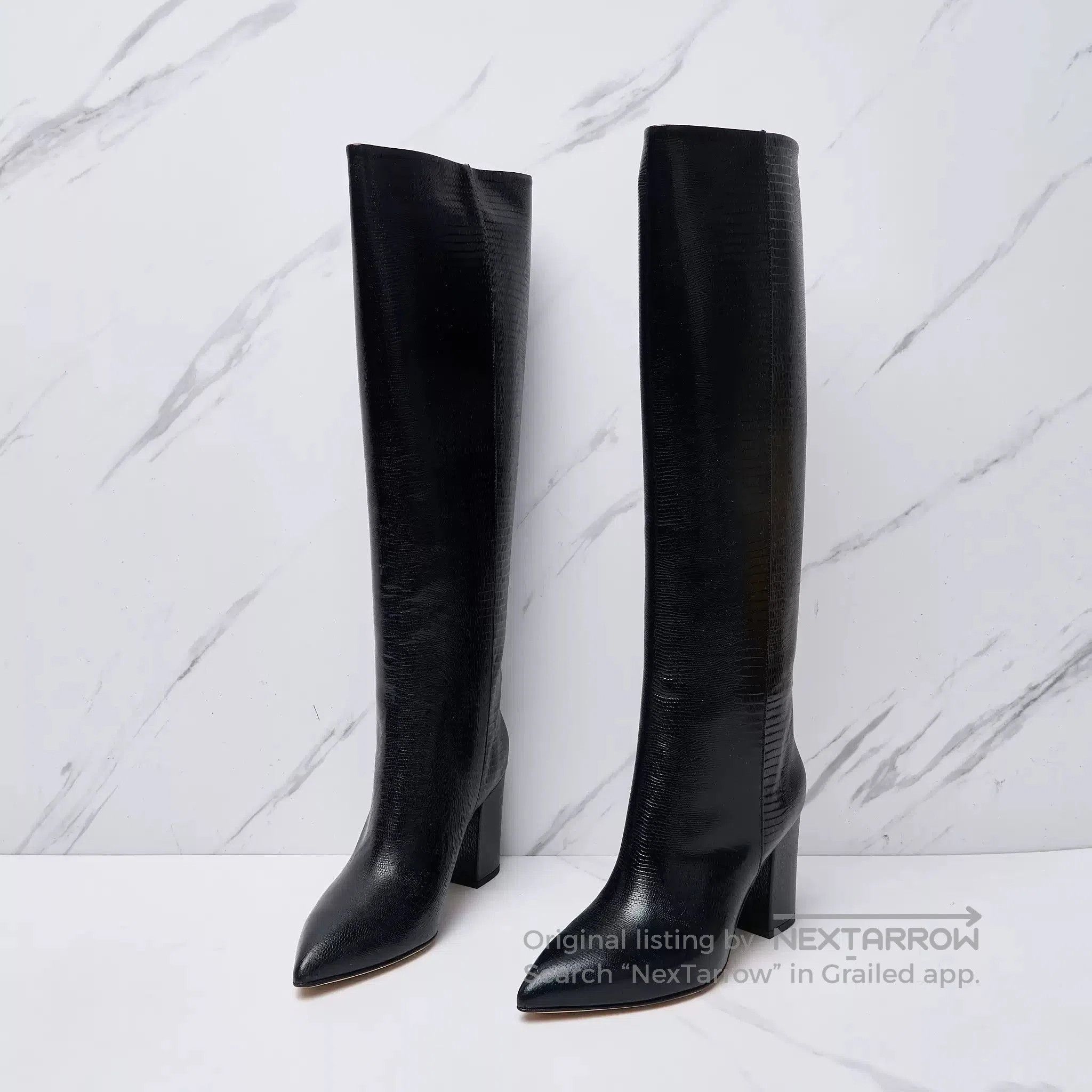Paris Texas Paris Texas Croc Embossed Block Heel Boots. Size US 6 / IT 36 - 2 Thumbnail