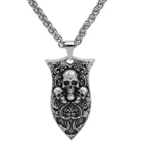 Jewelry Gothic Dark Style Skull Pendant Necklace Size ONE SIZE - 4 Thumbnail