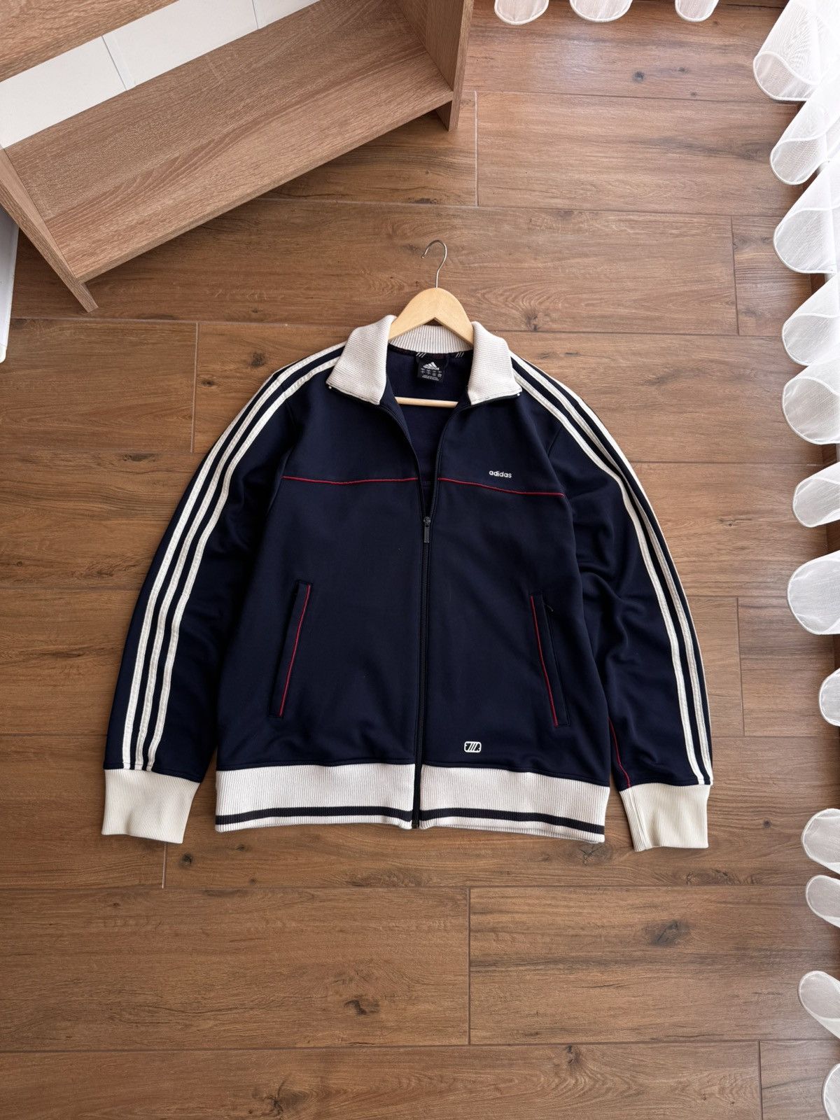 Adidas × Vintage Vintage Adidas Three Stripes Streetwear Japanese Zip Hoodie Size US L / EU 52-54 / 3 - 1 Thumbnail